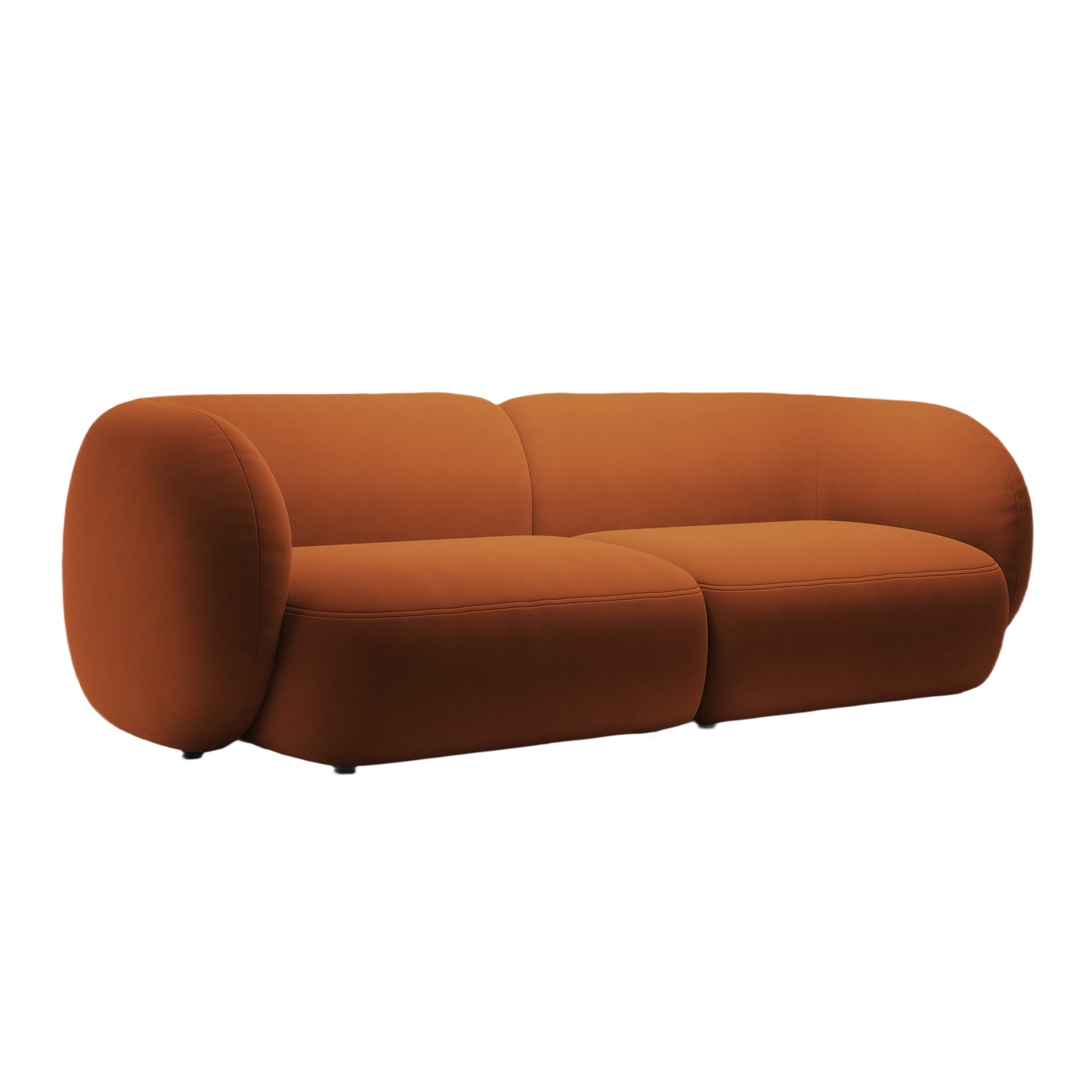 Sofa für 4 Personen aus Samt KATE terrakotta