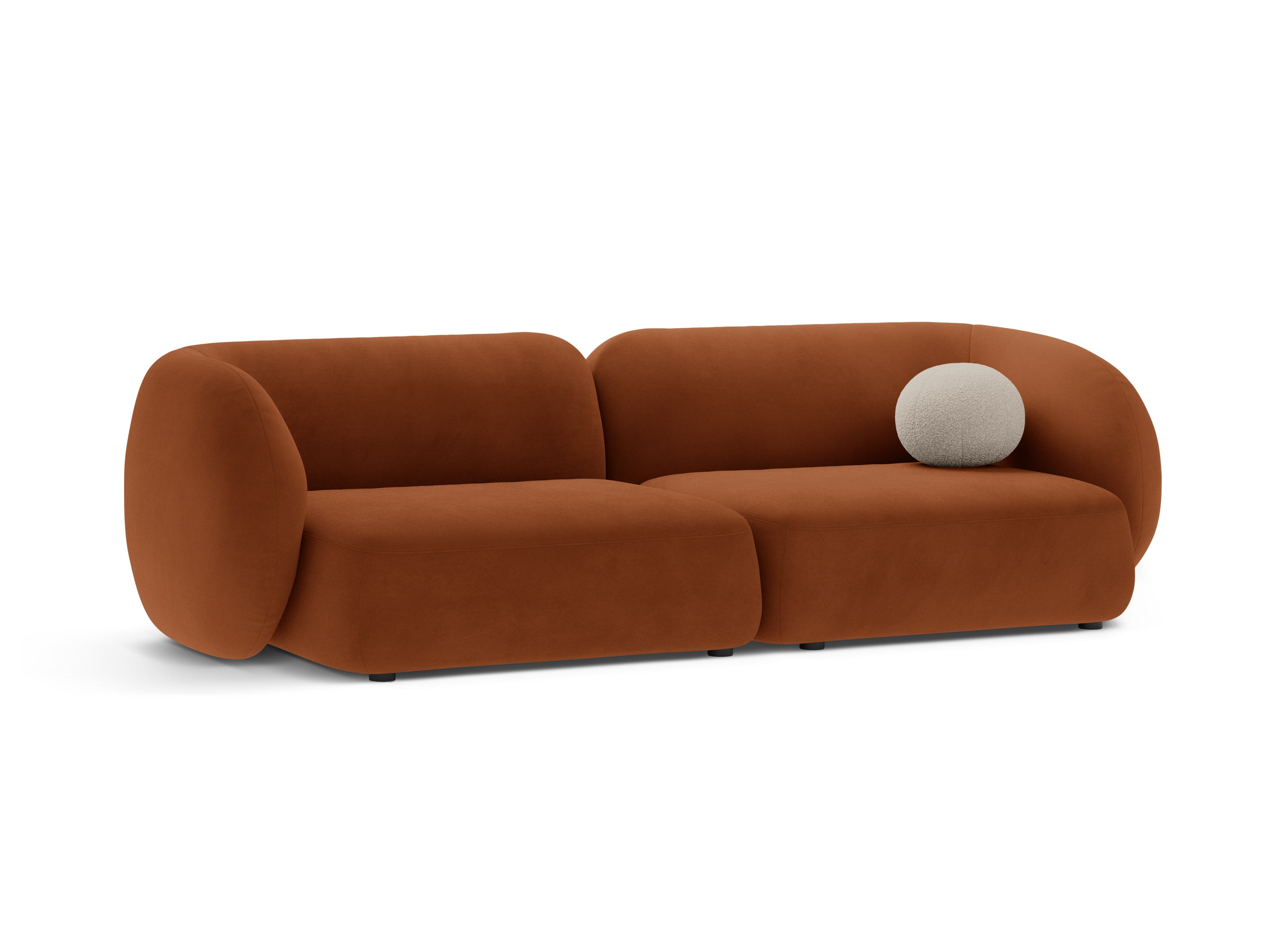 Kanapa 4-osobowa aksamitna KATE terracotta – Micadoni