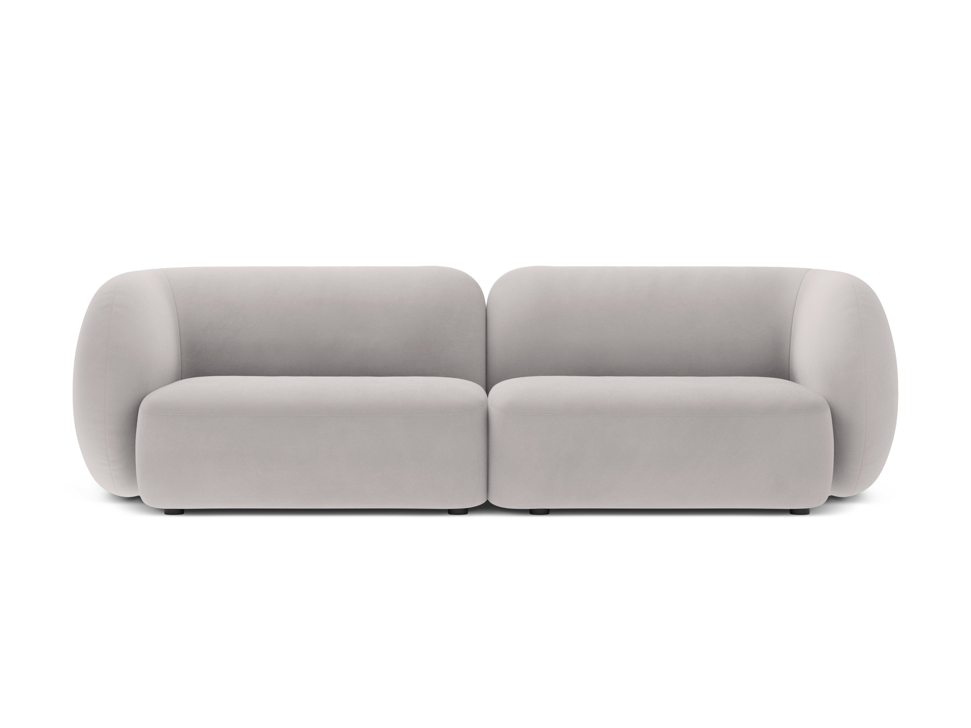 Sofa 4-zits fluwelen KATE lichtgrijs