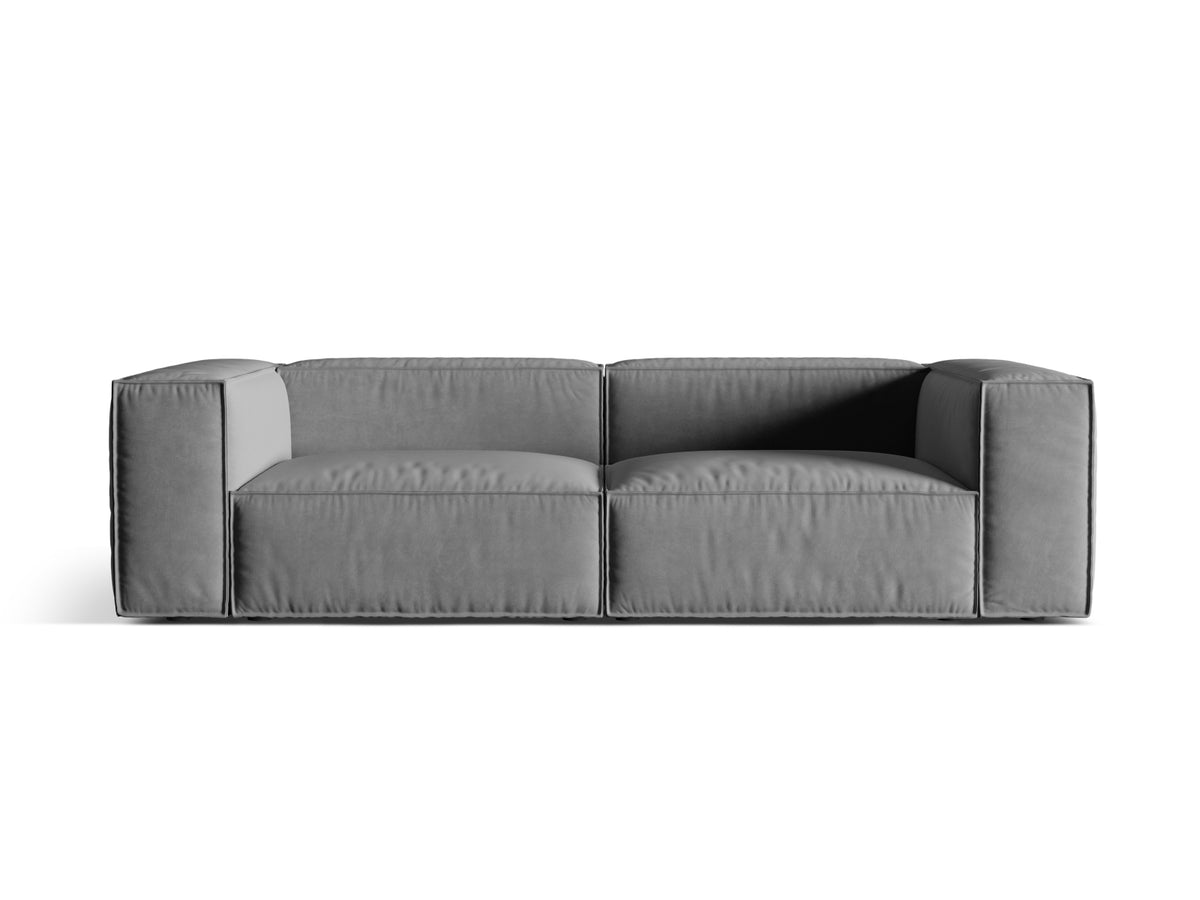 Sofa aksamitna 4-osobowa NURIA szary – Micadoni