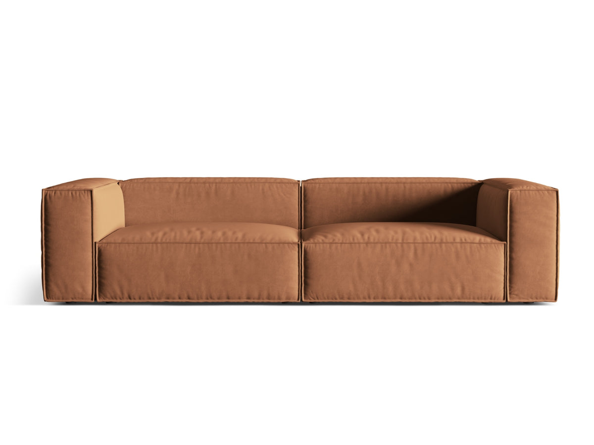 Sofa aksamitna 5-osobowa NURIA miodowy – Micadoni