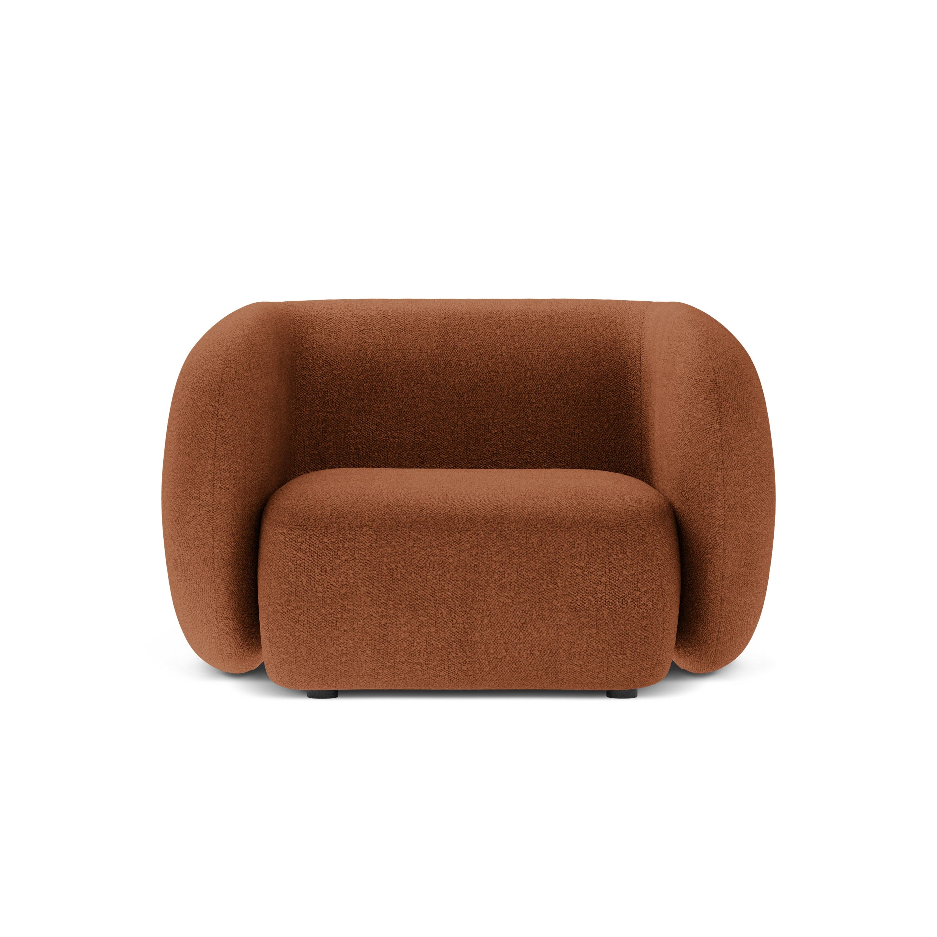 KATE terracotta boucle armchair