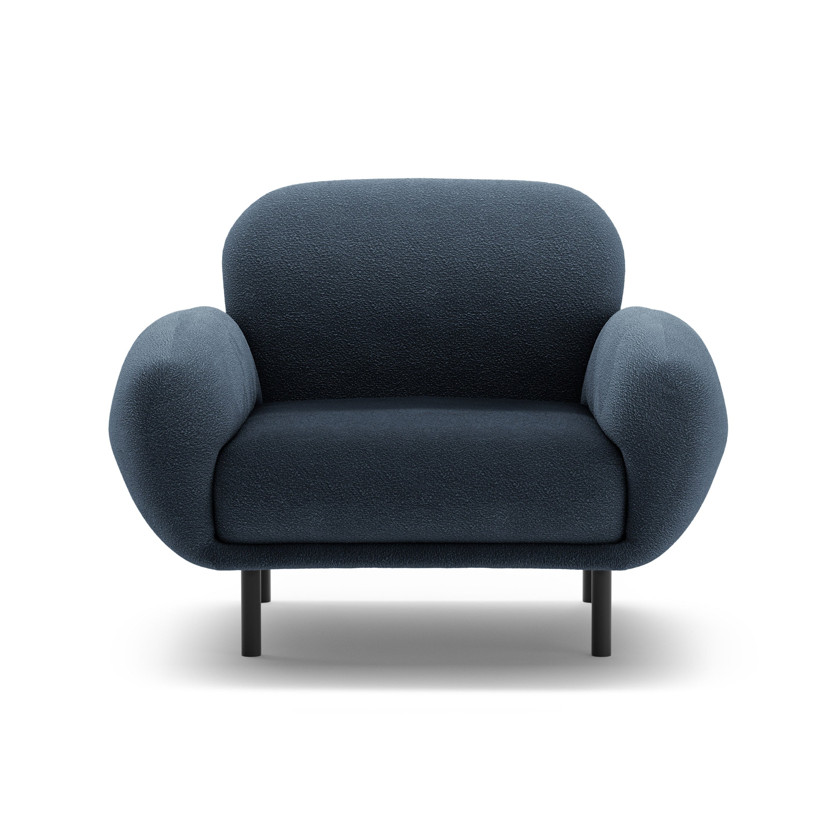 Fauteuil POPPY donkerblauwe boucle