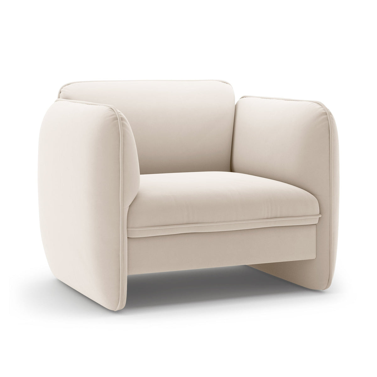 Velvet fauteuil GEORGIA lichtbeige