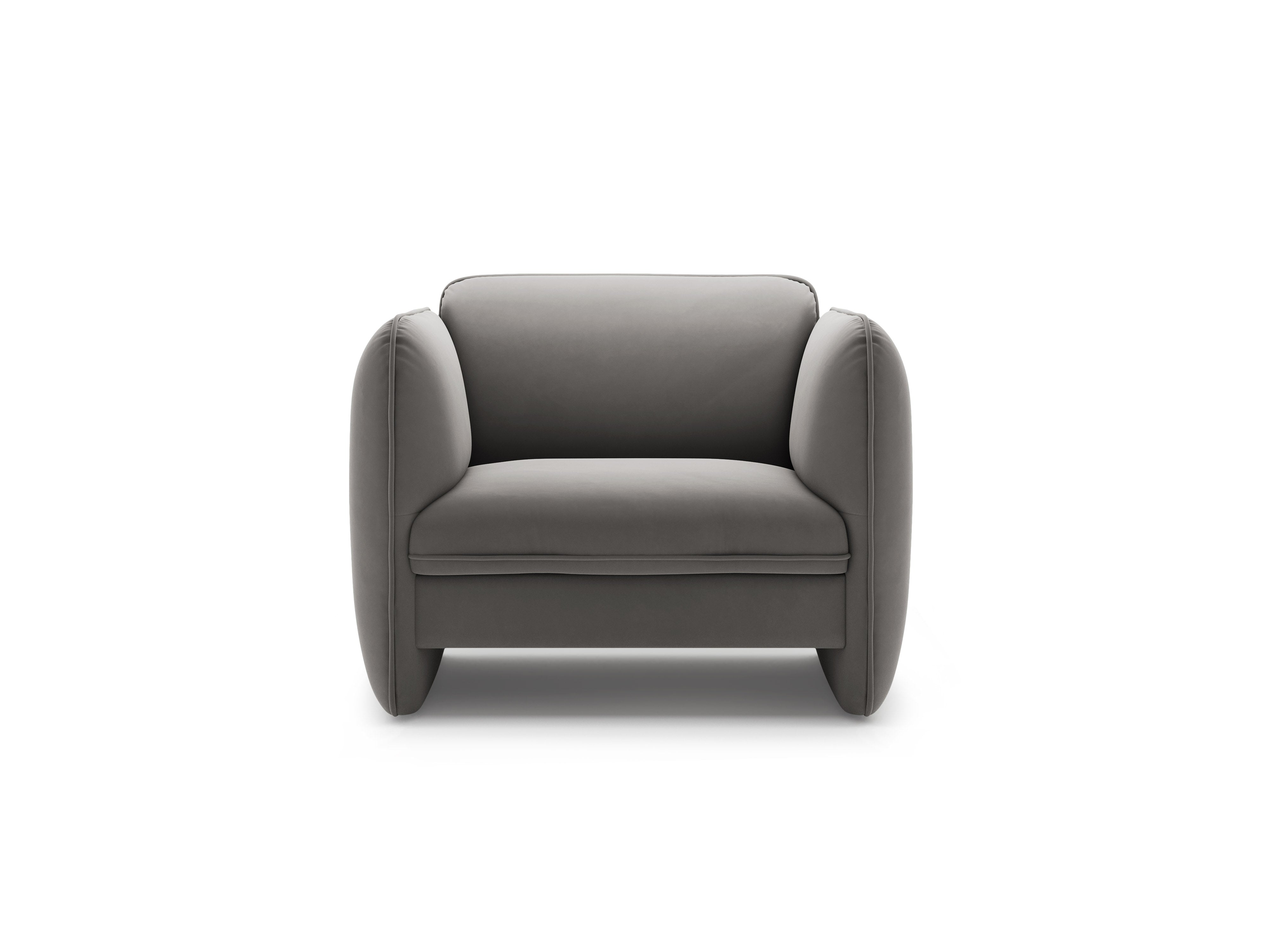 Grijze fluwelen fauteuil GEORGIA