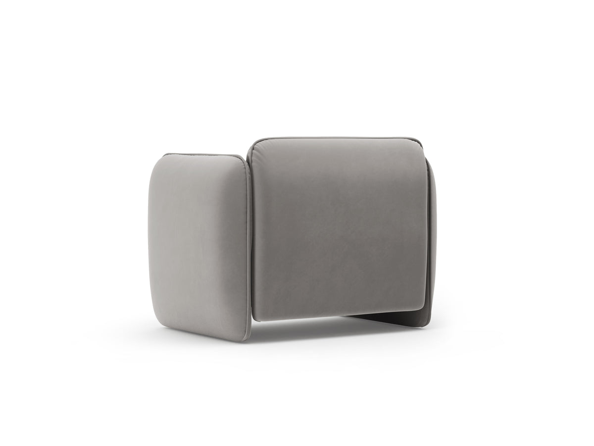 Grijze fluwelen fauteuil GEORGIA