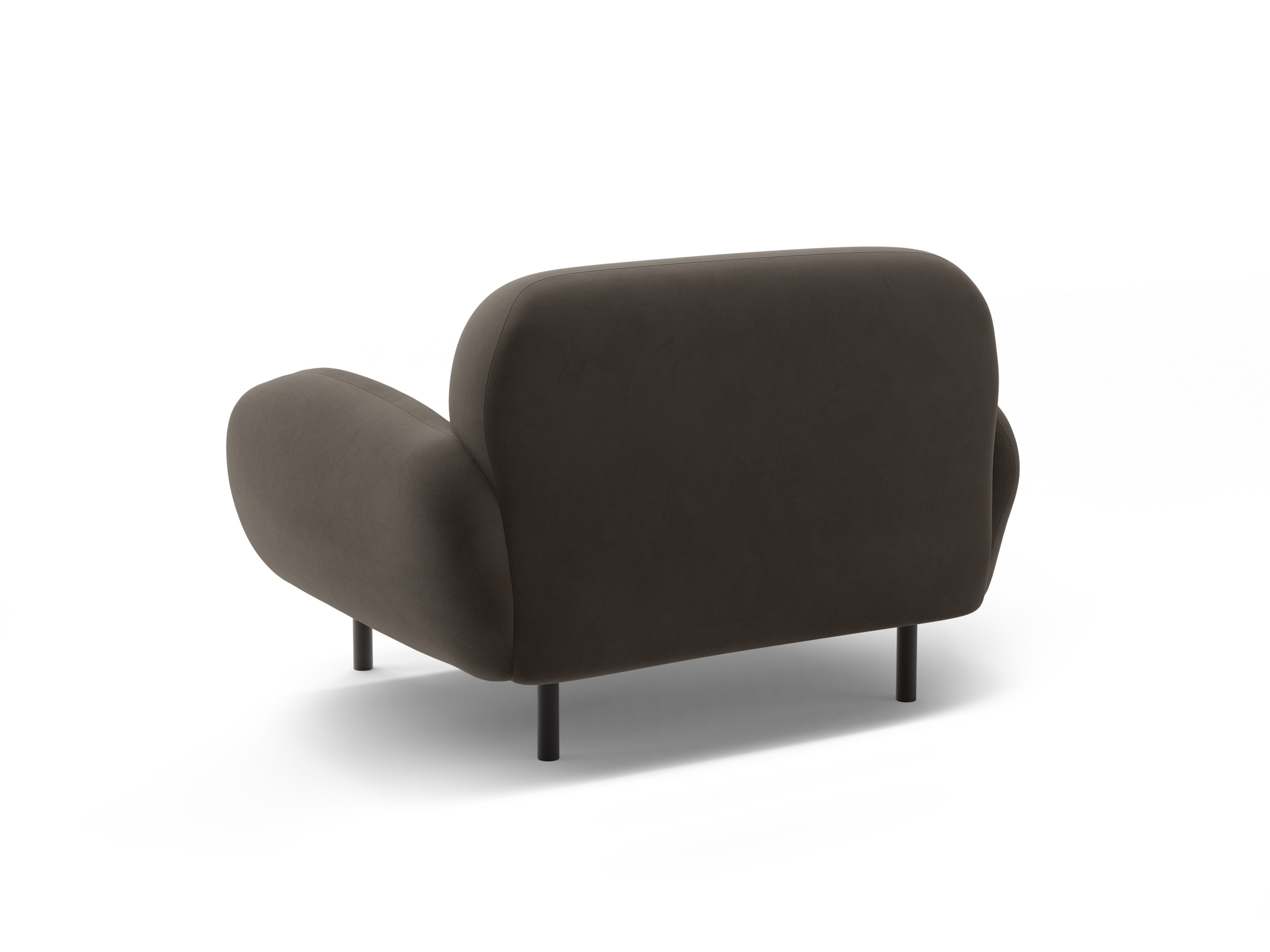 Fluwelen fauteuil POPPY in ebbenhout