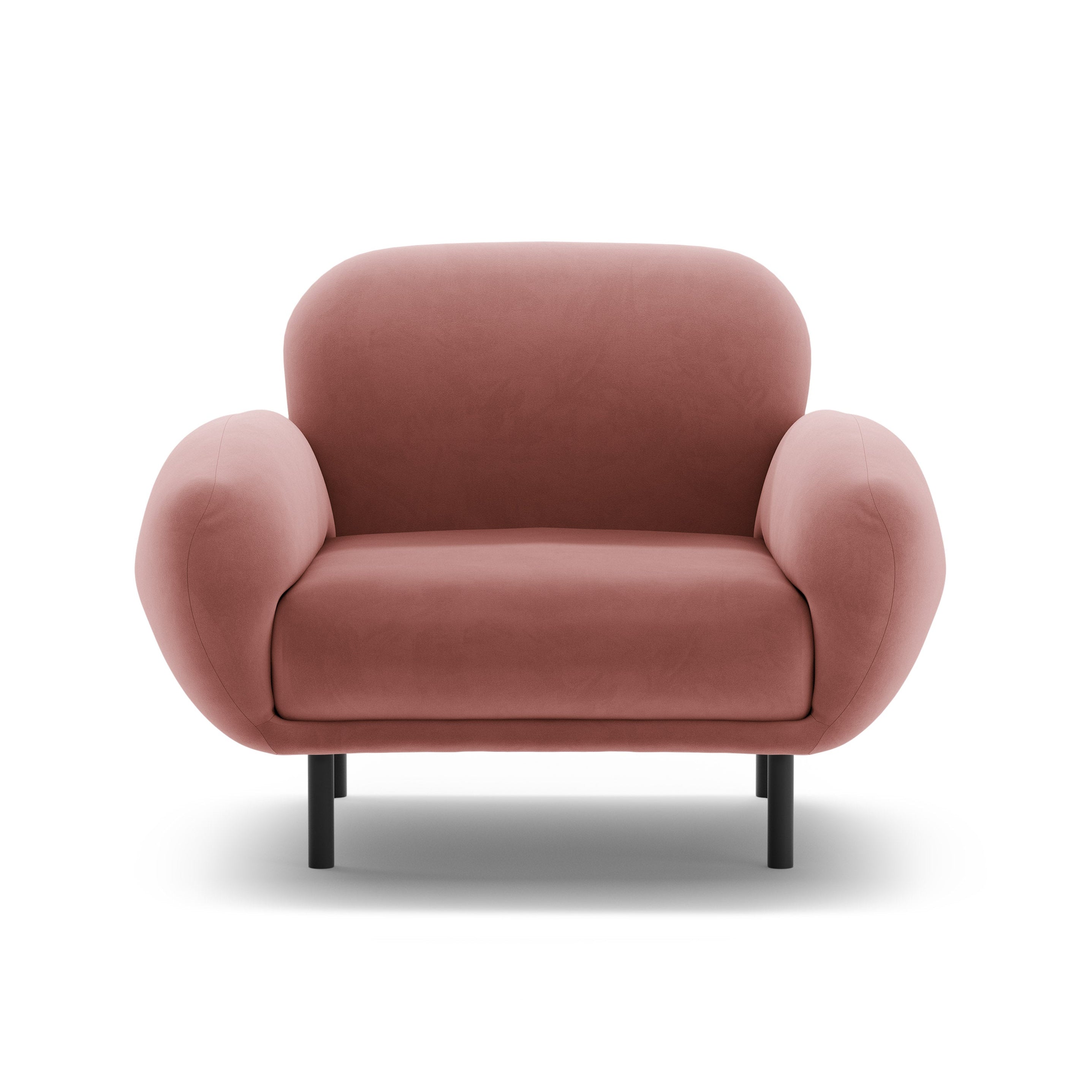 Fluwelen fauteuil POPPY vuilroze