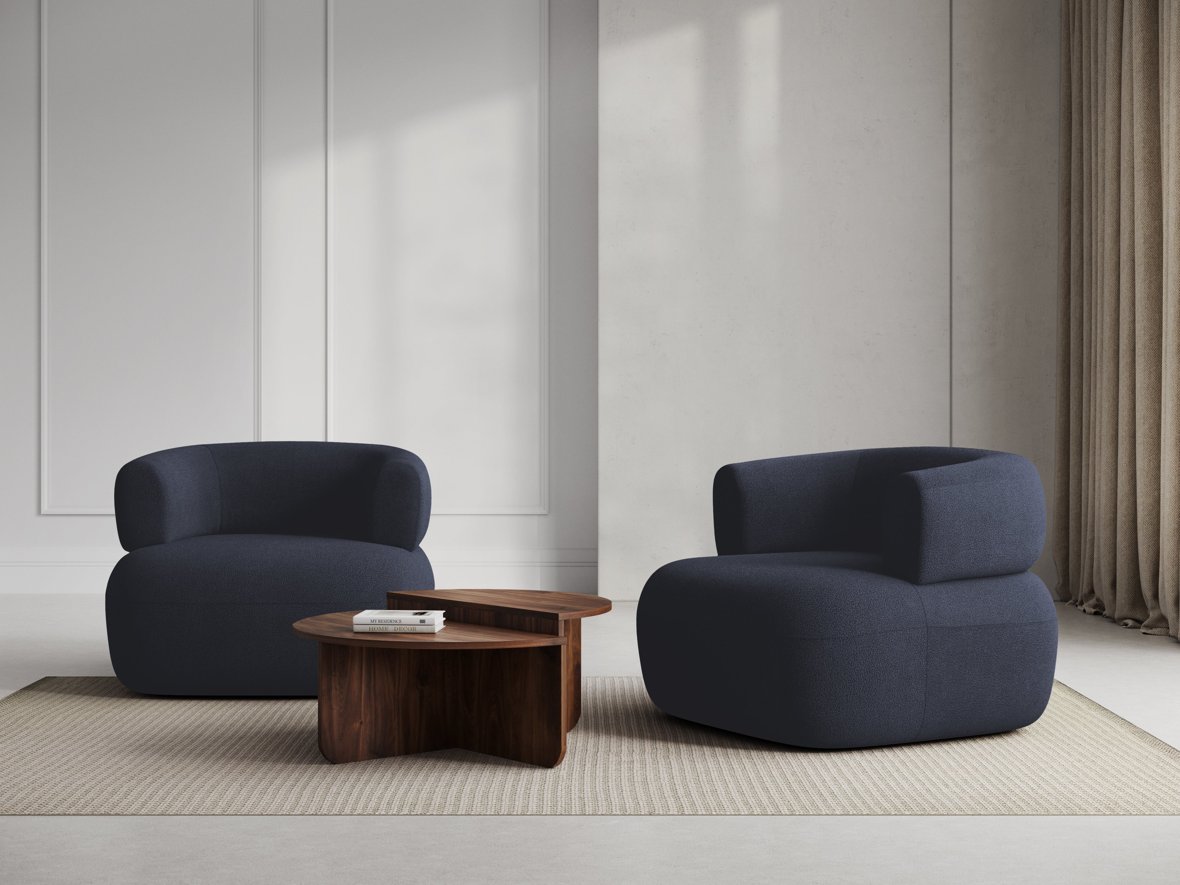 JENNY Armchair Dark Blue Boucle [ewelina] [Amelia spr]
