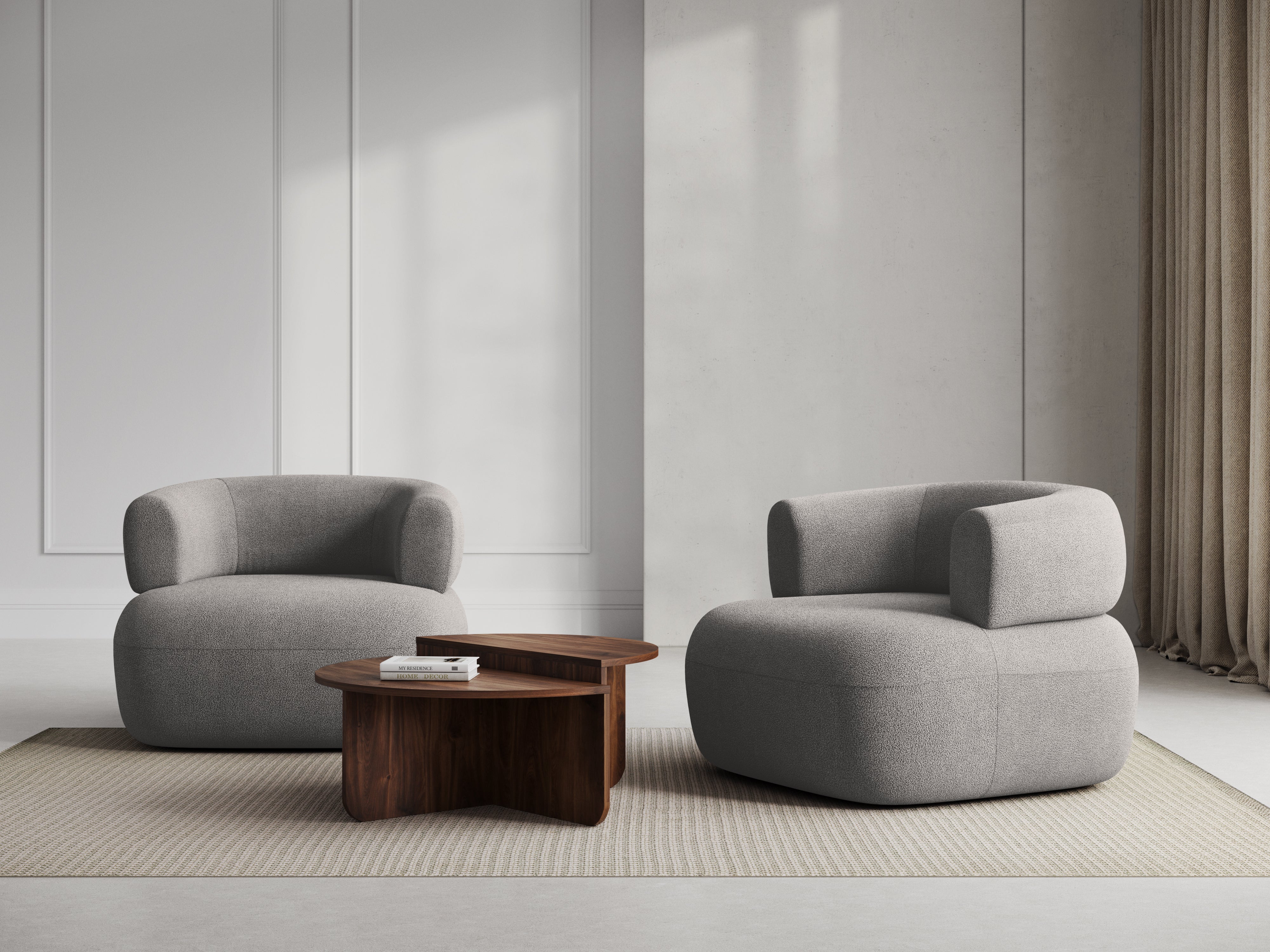 JENNY Light Gray Boucle Armchair [ewelina] [Amelia spr]