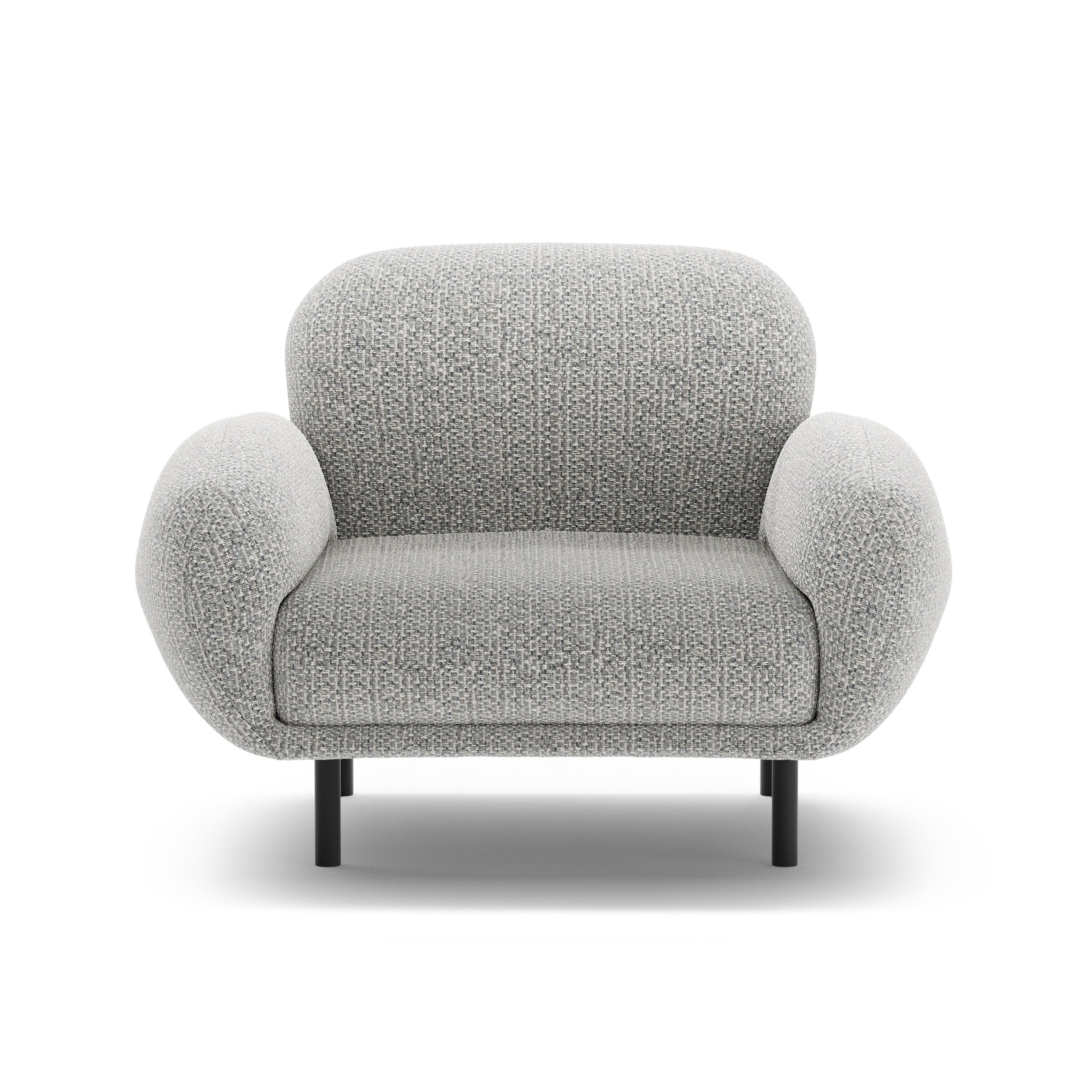Grijze chenille fauteuil POPPY