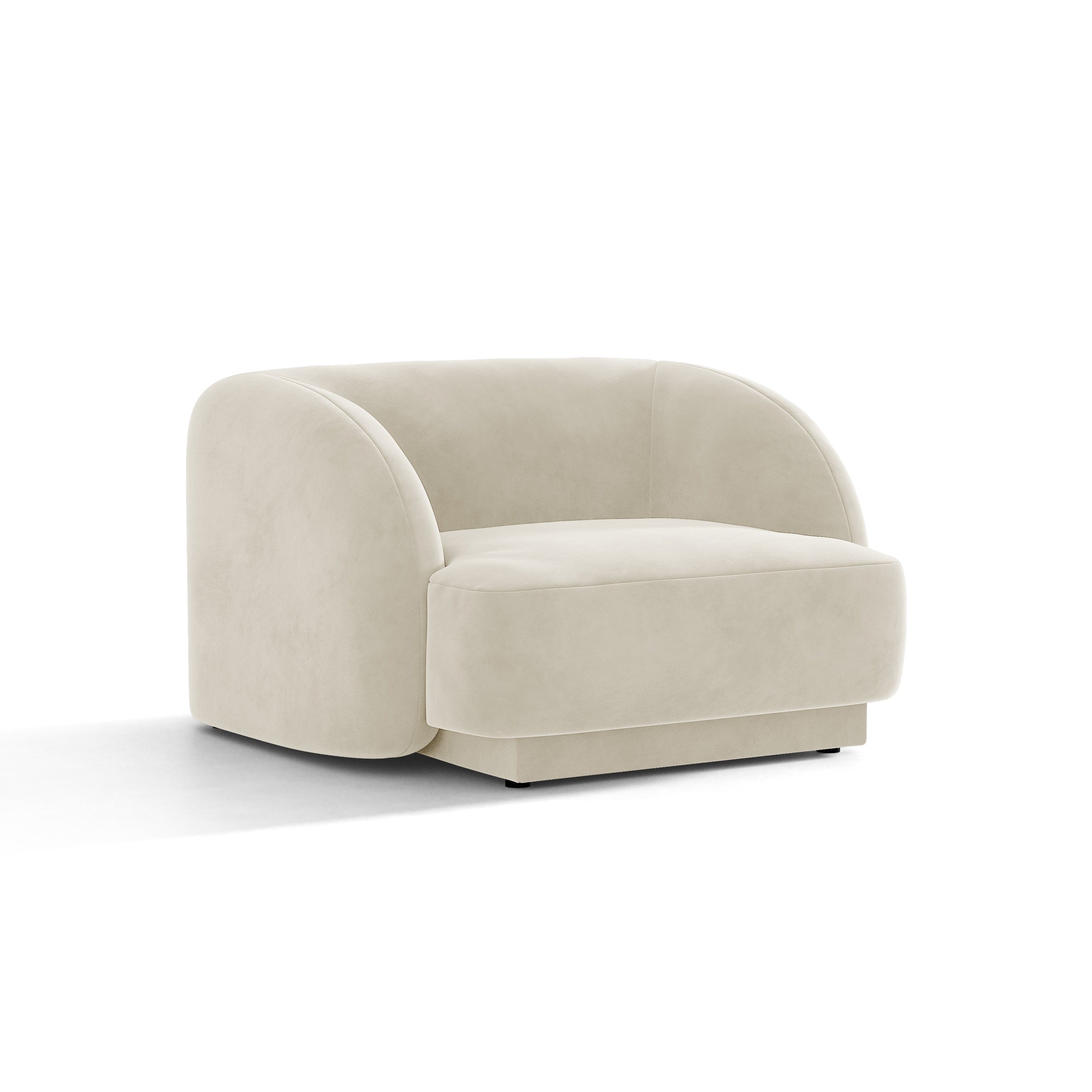 Fluwelen fauteuil MILEY beige
