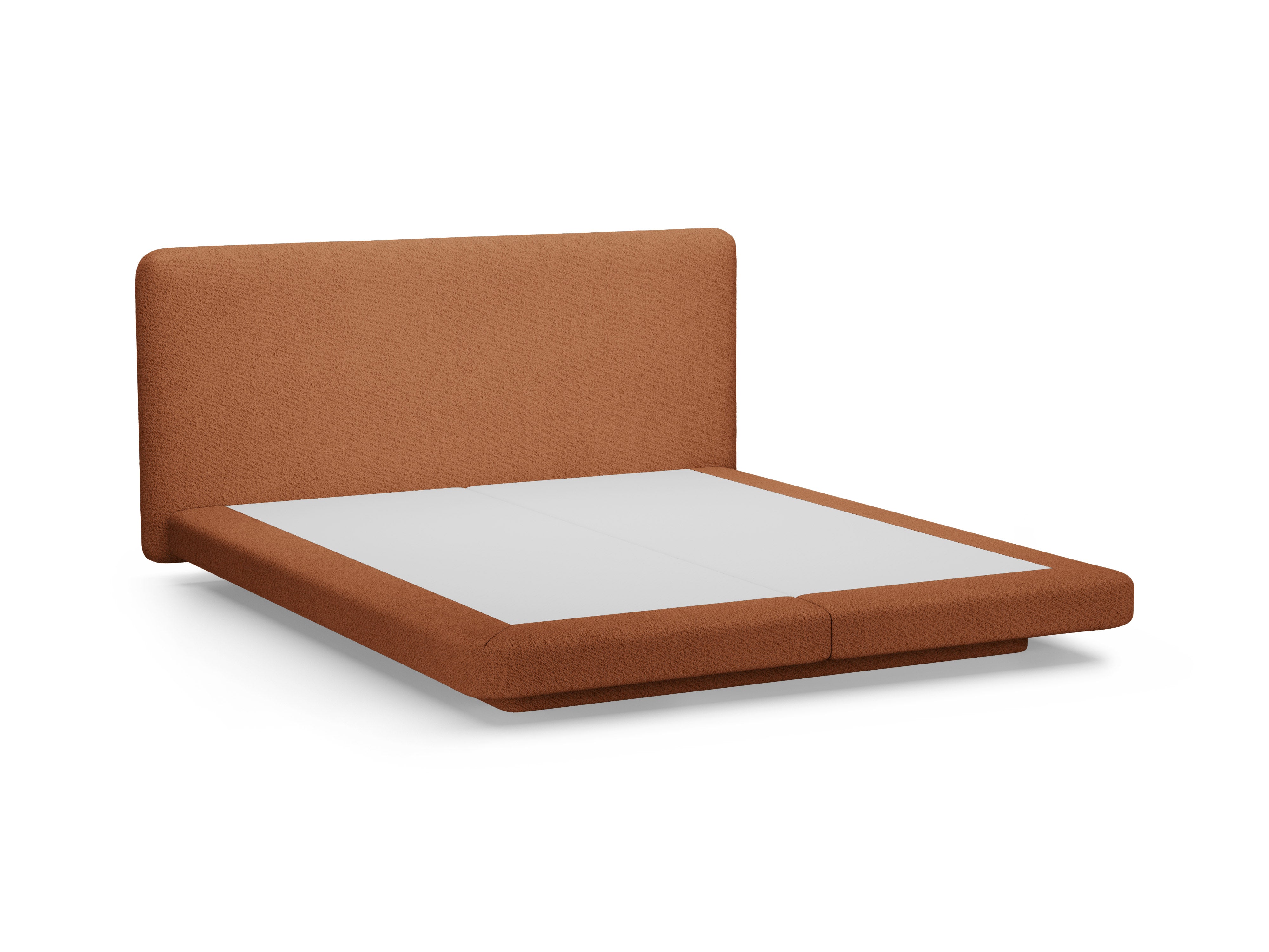 Łóżko LINEA terakota boucle – styl minimalistyczny