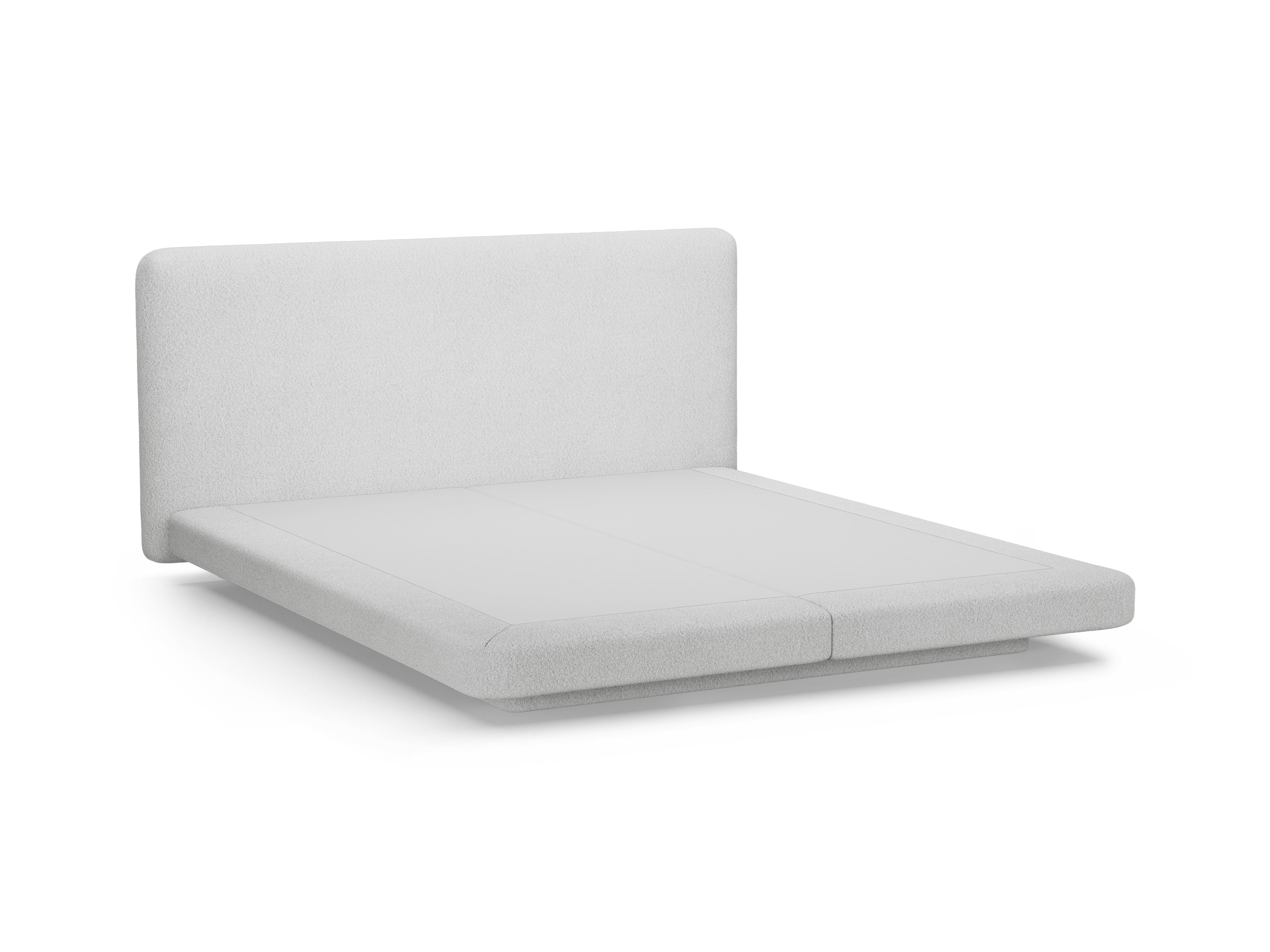 Łóżko LINEA jasny szary boucle – styl minimalistyczny