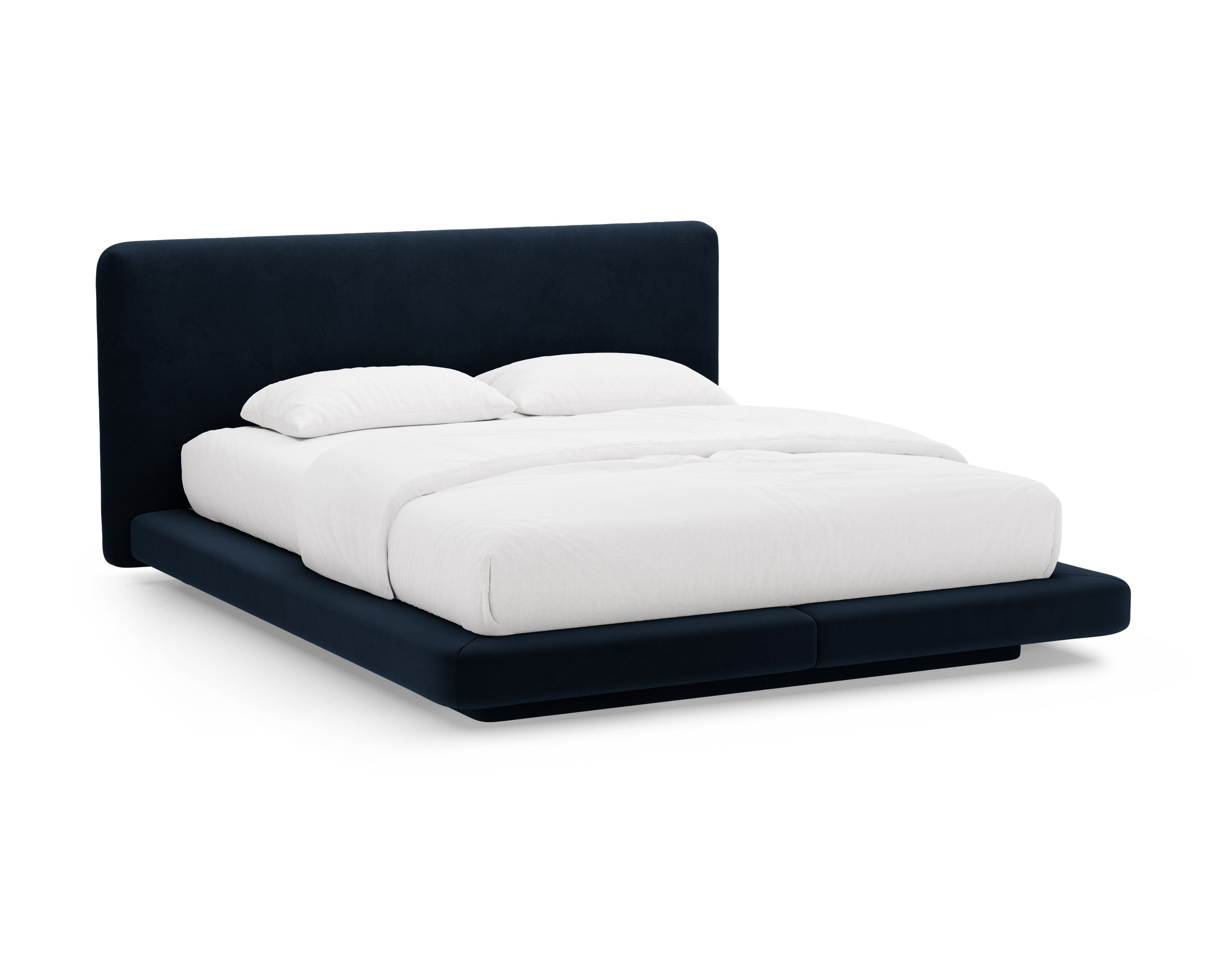Velvet bed LINEA marineblauw