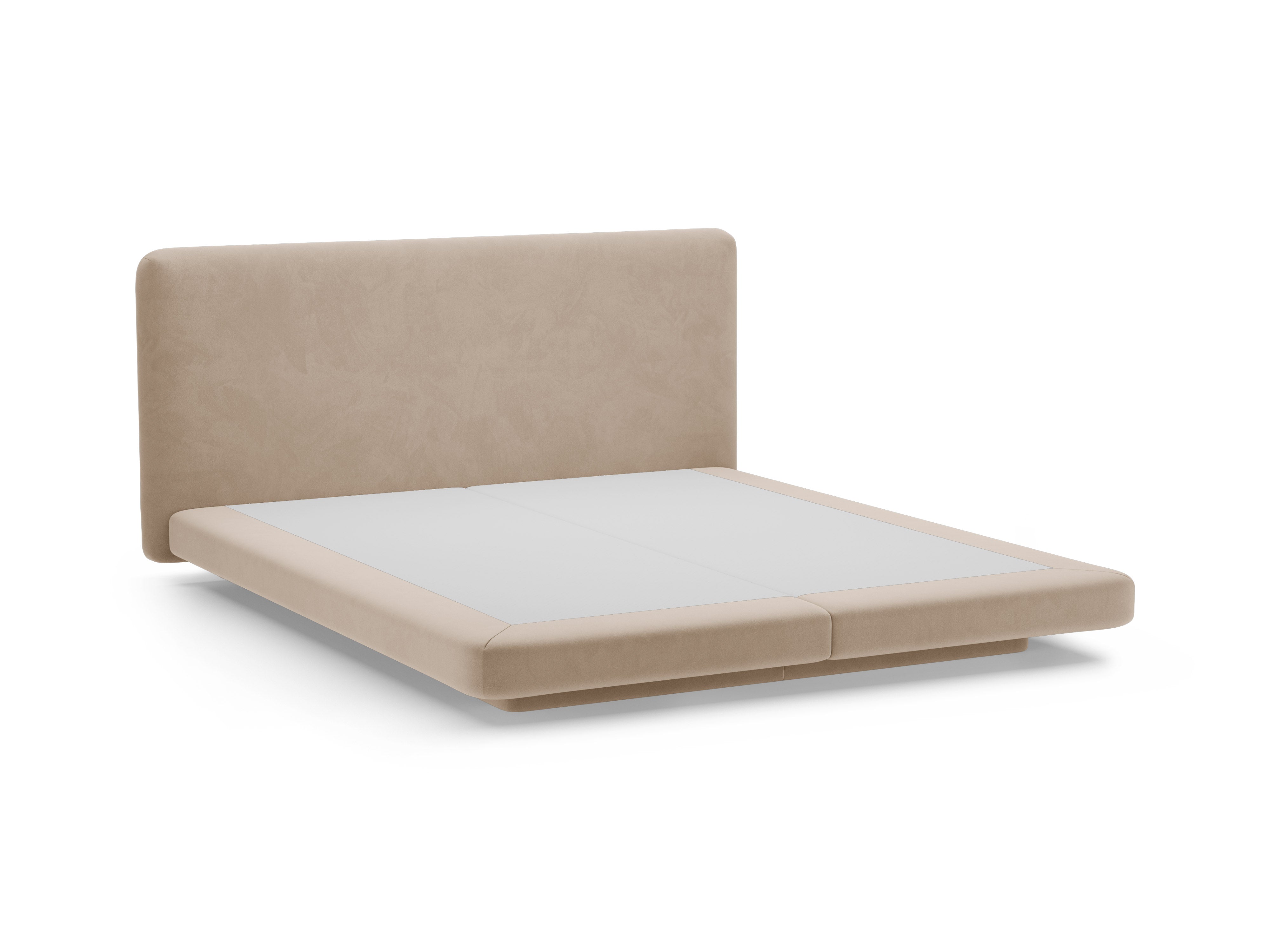 Velvet bed LINEA amandelbeige