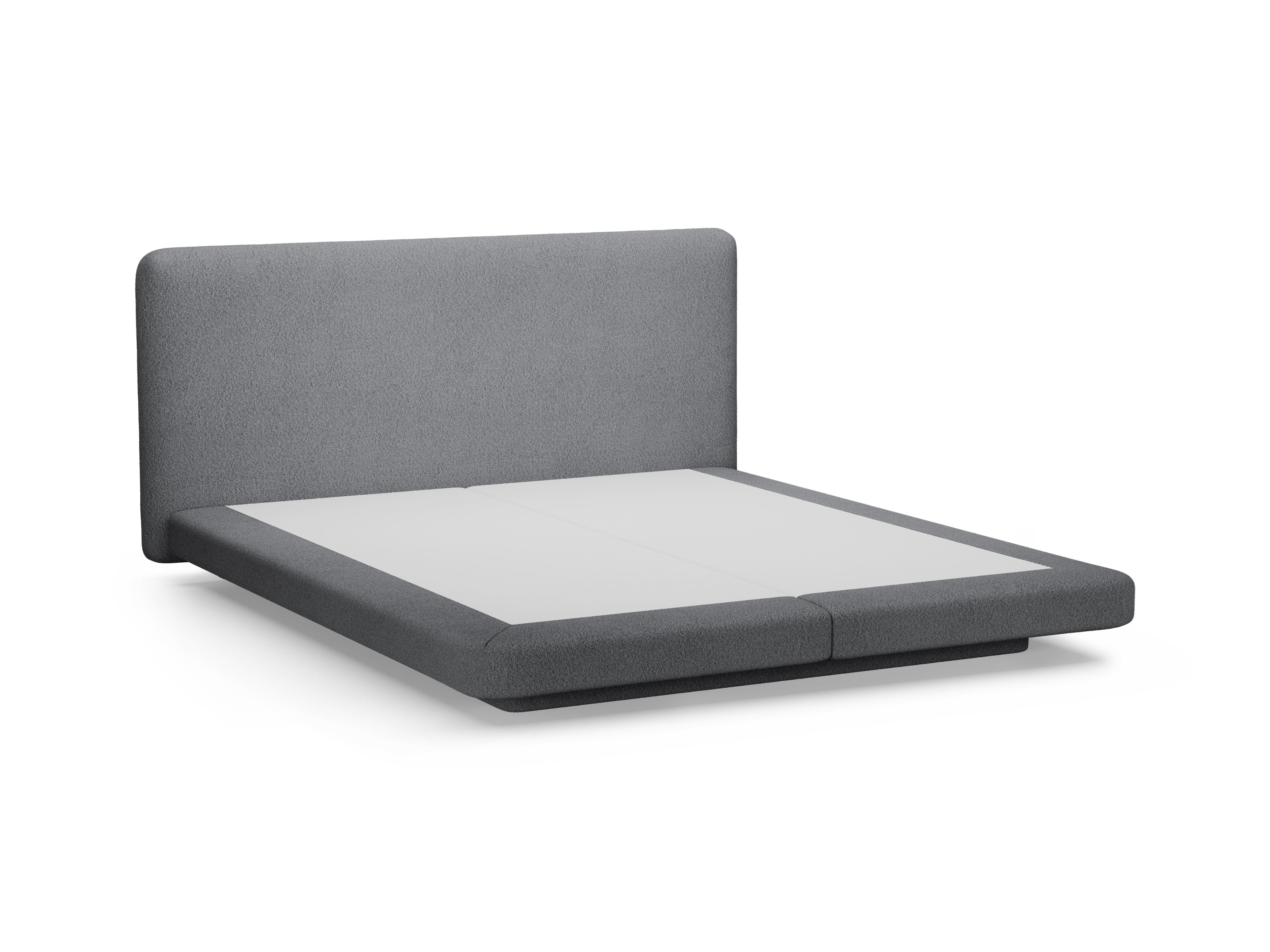 Łóżko LINEA ciemny szary boucle – styl minimalistyczny