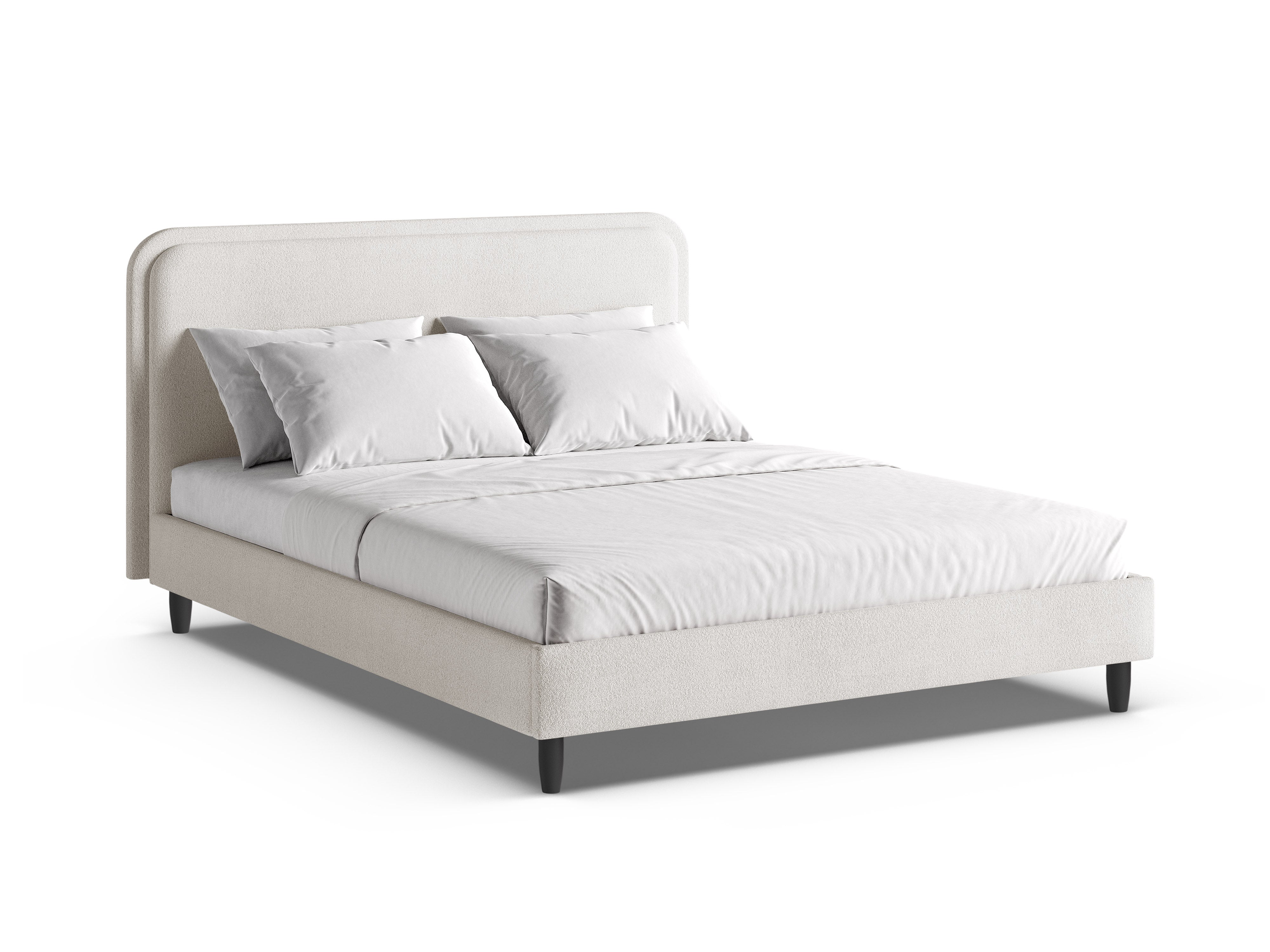 Bed AVELINE witte boucle
