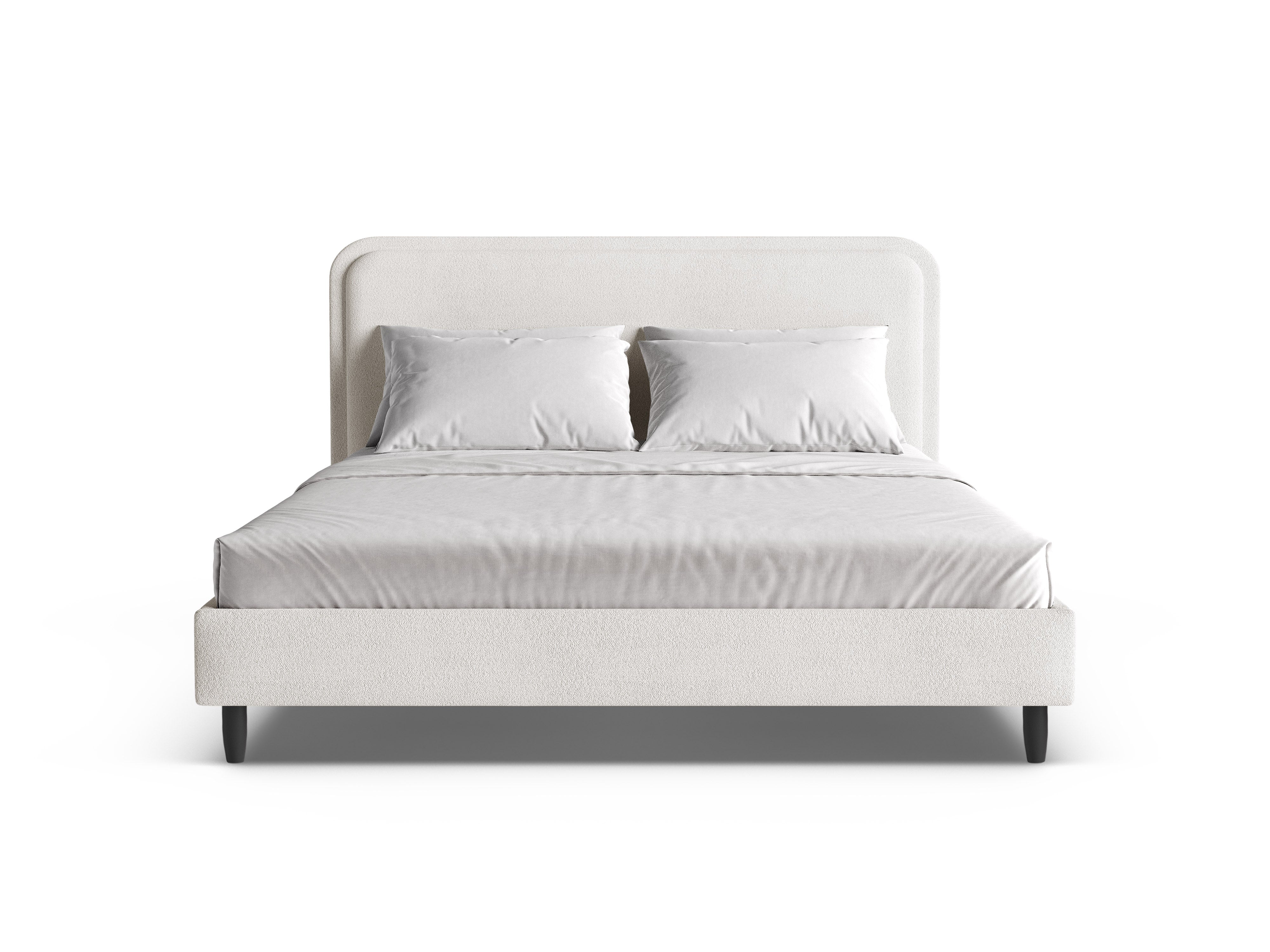 Bed AVELINE witte boucle