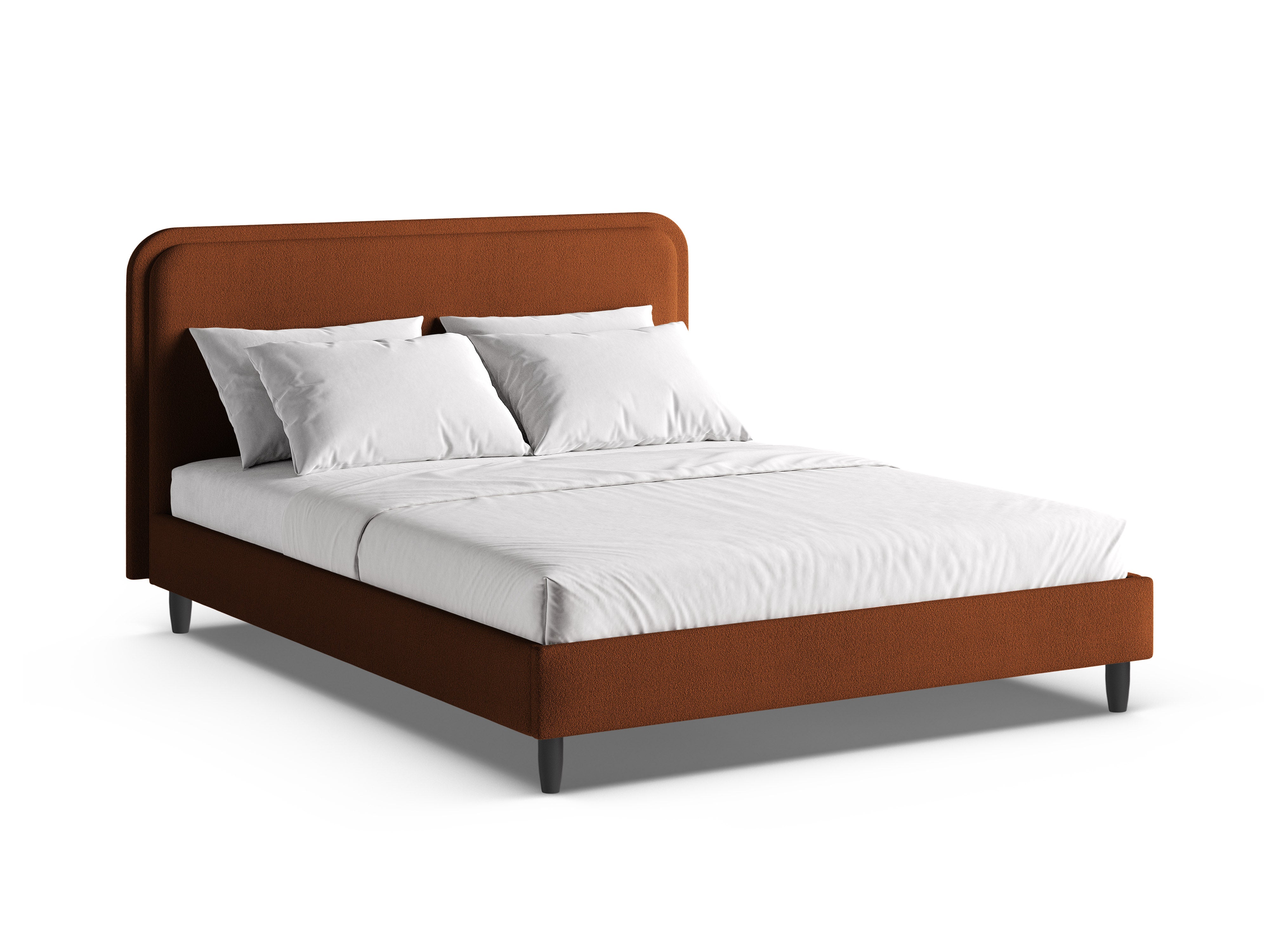 Bed AVELINE terracotta boucle