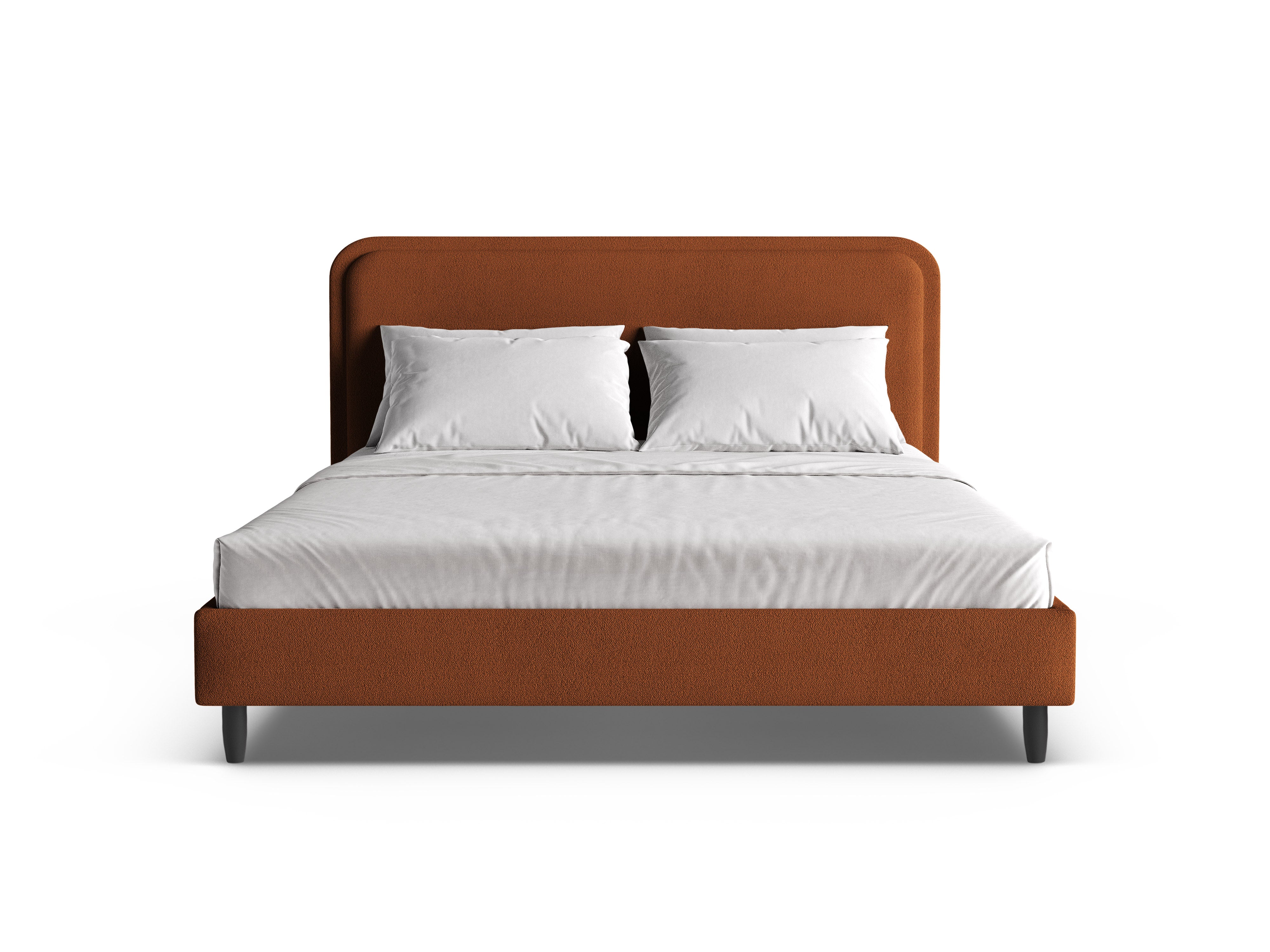 Bed AVELINE terracotta boucle