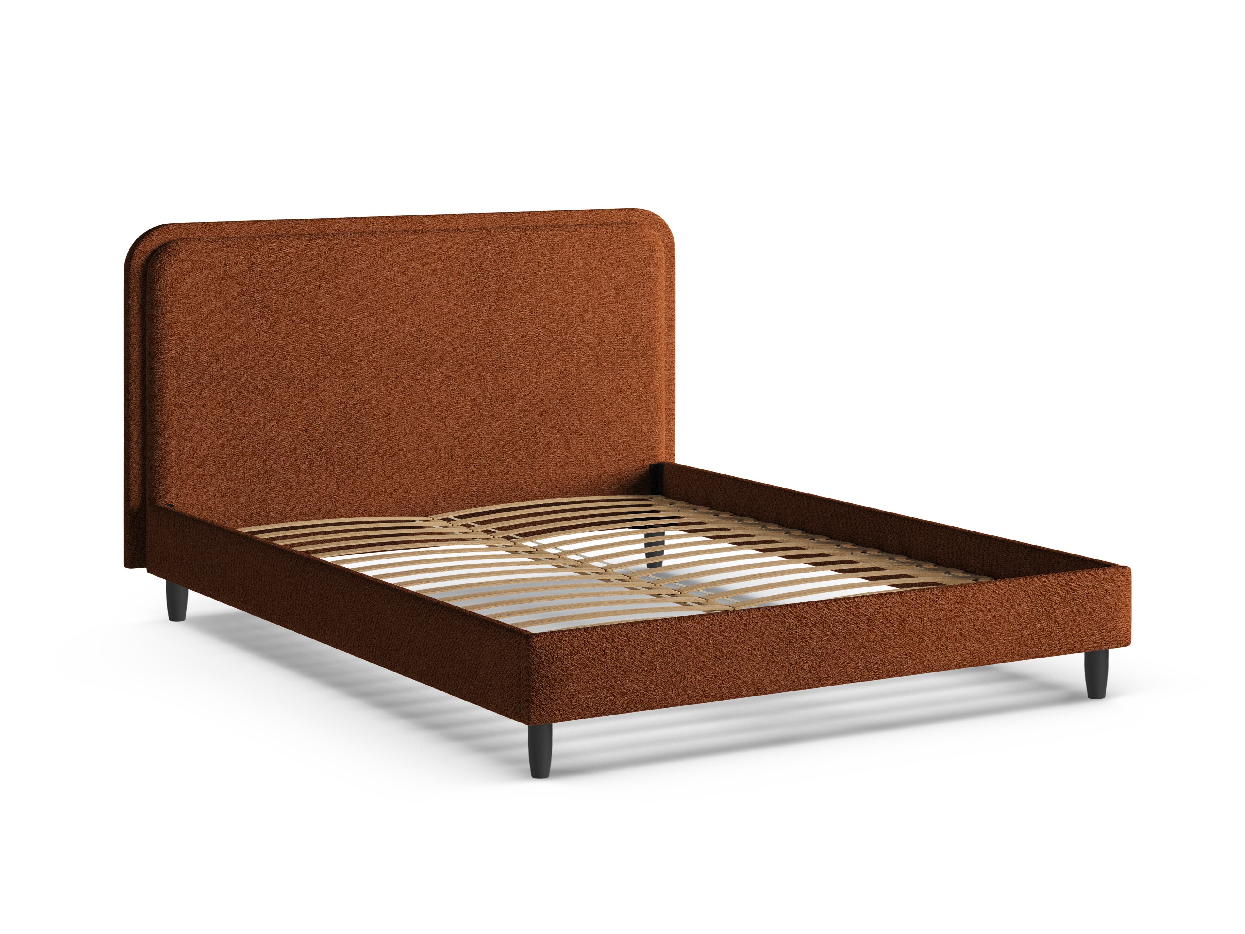 Bed AVELINE terracotta boucle