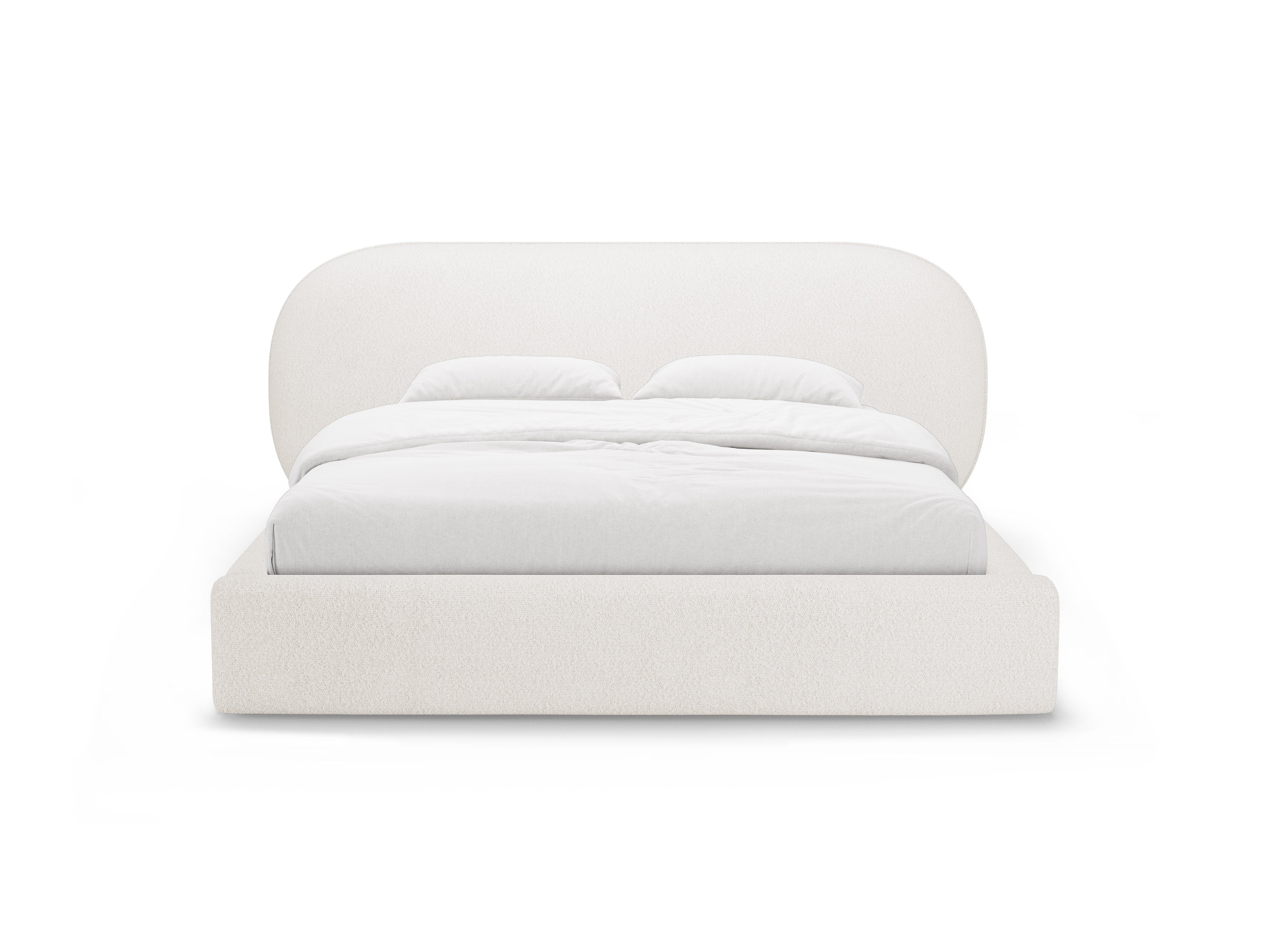 Bed OVALO witte boucle