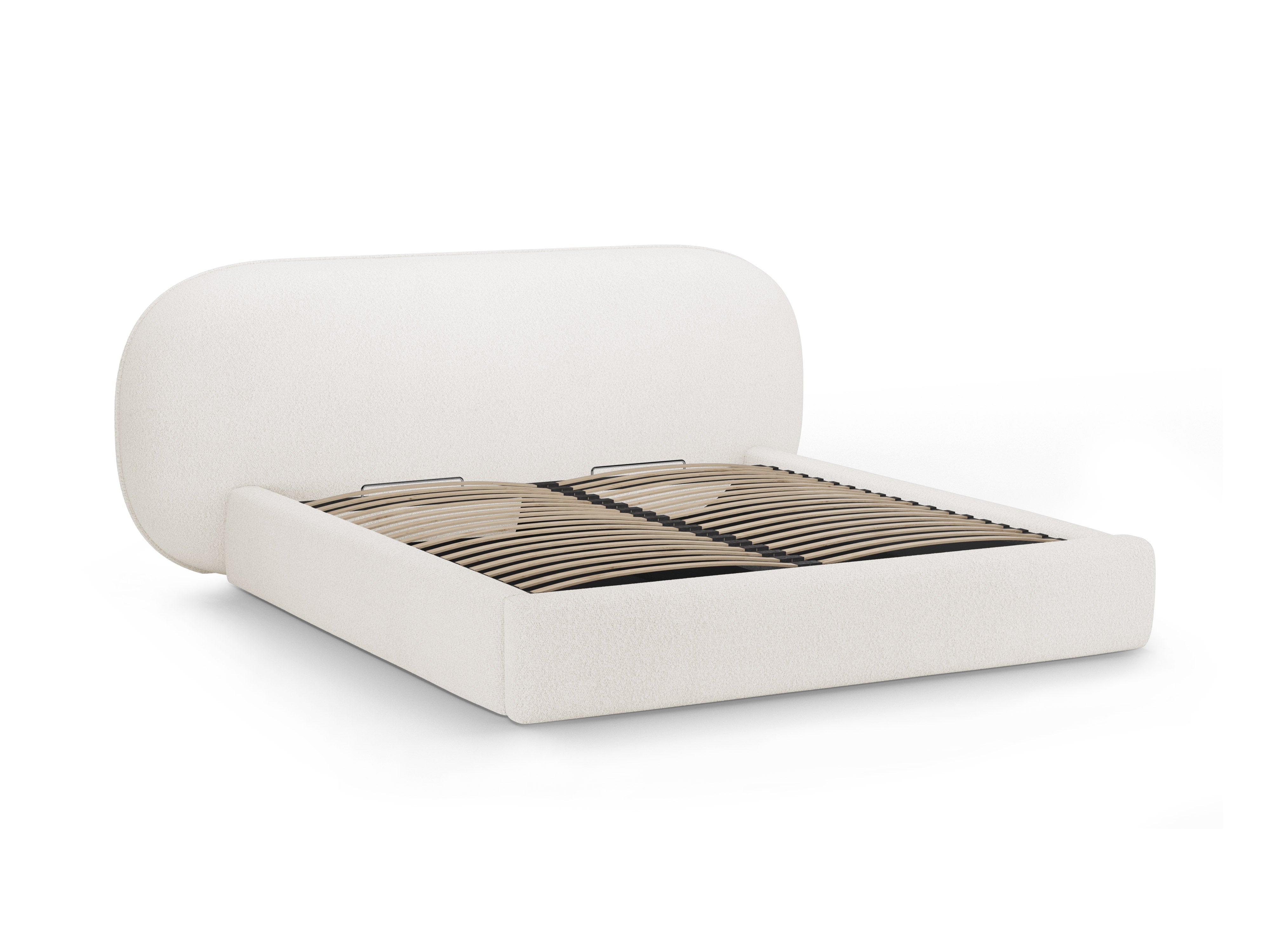 Bed OVALO witte boucle