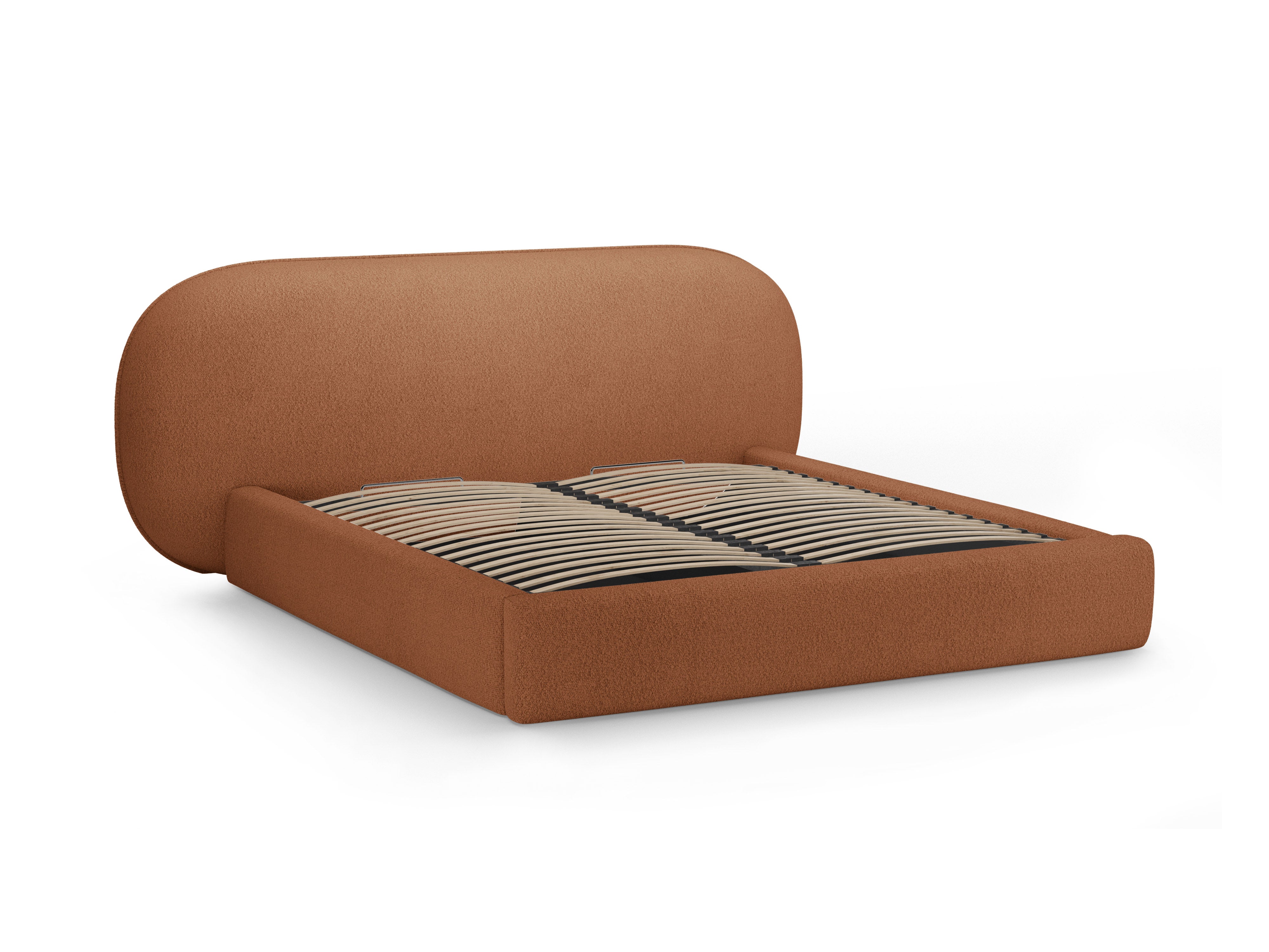 Bed OVALO terracotta boucle