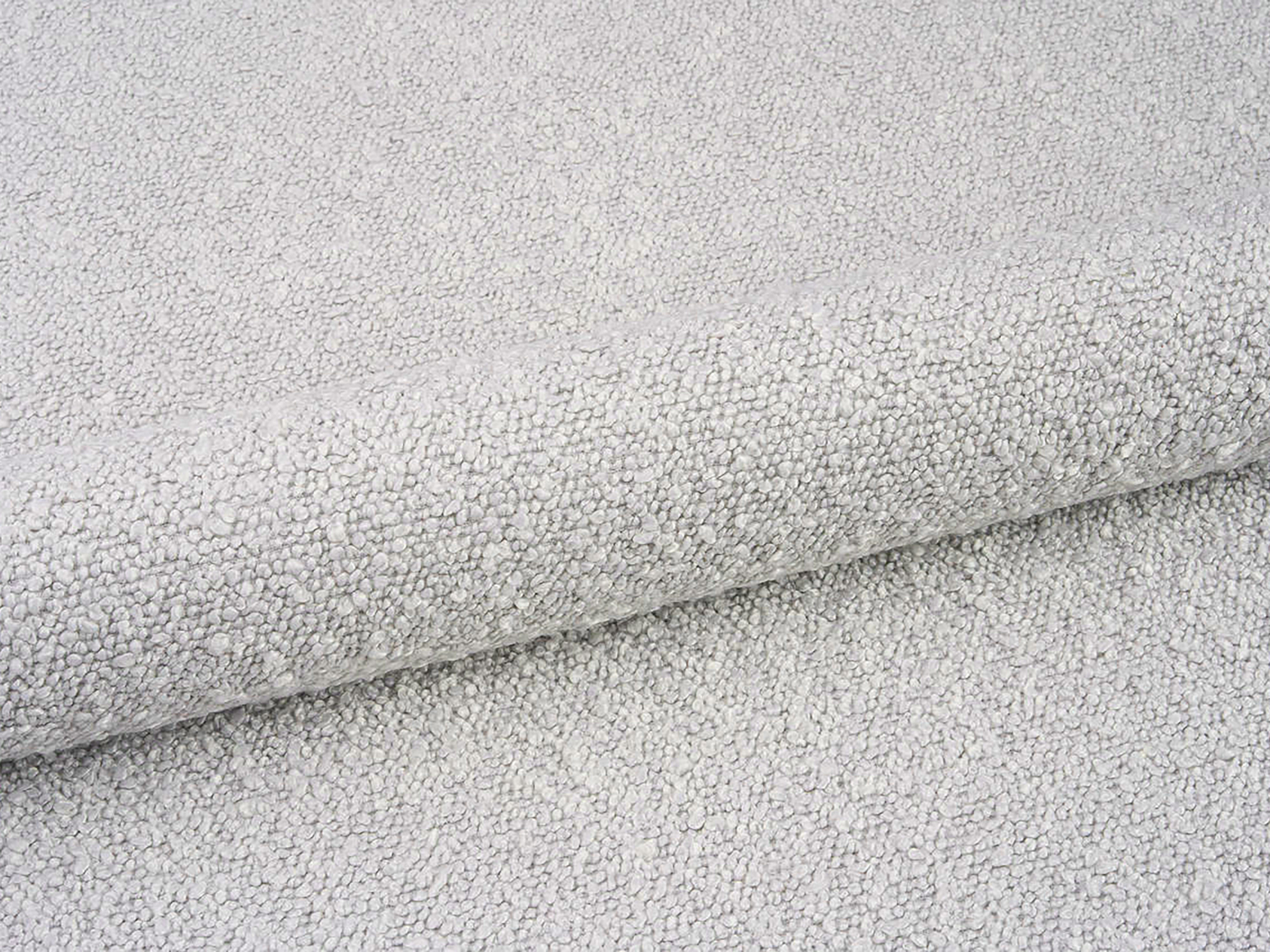 Bed OVALO lichtgrijs boucle