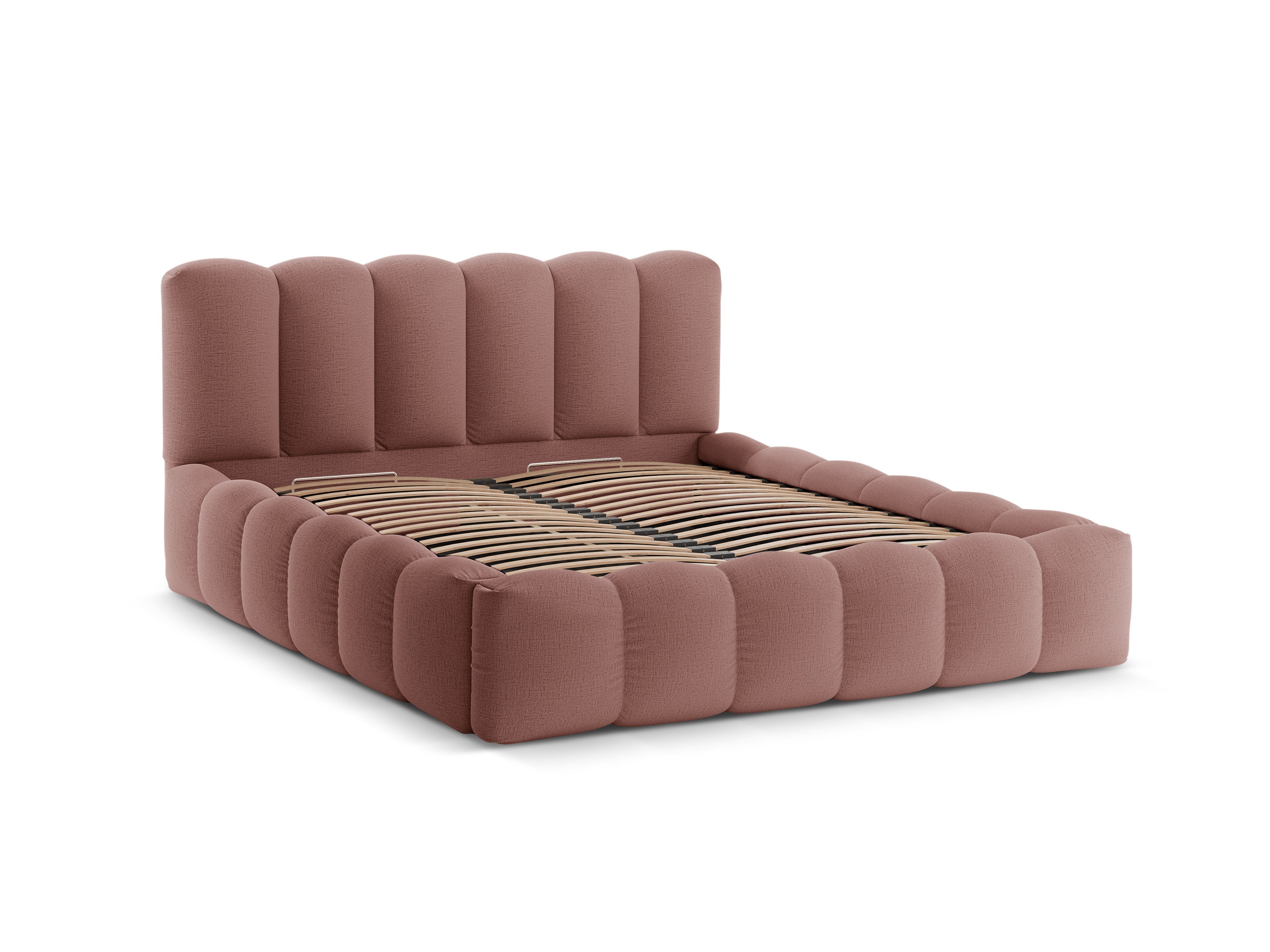 Bed met opbergruimte LUPINE donkerroze