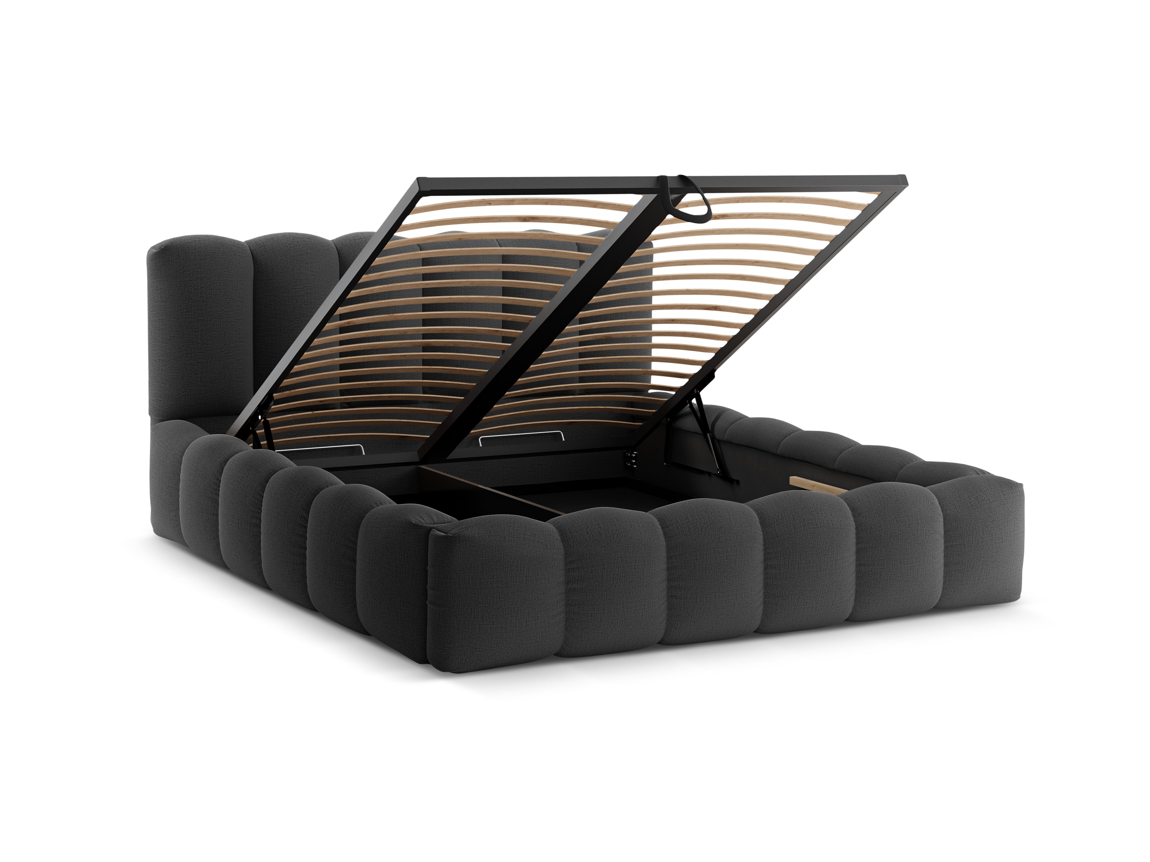 Bed met opbergruimte LUPINE antraciet