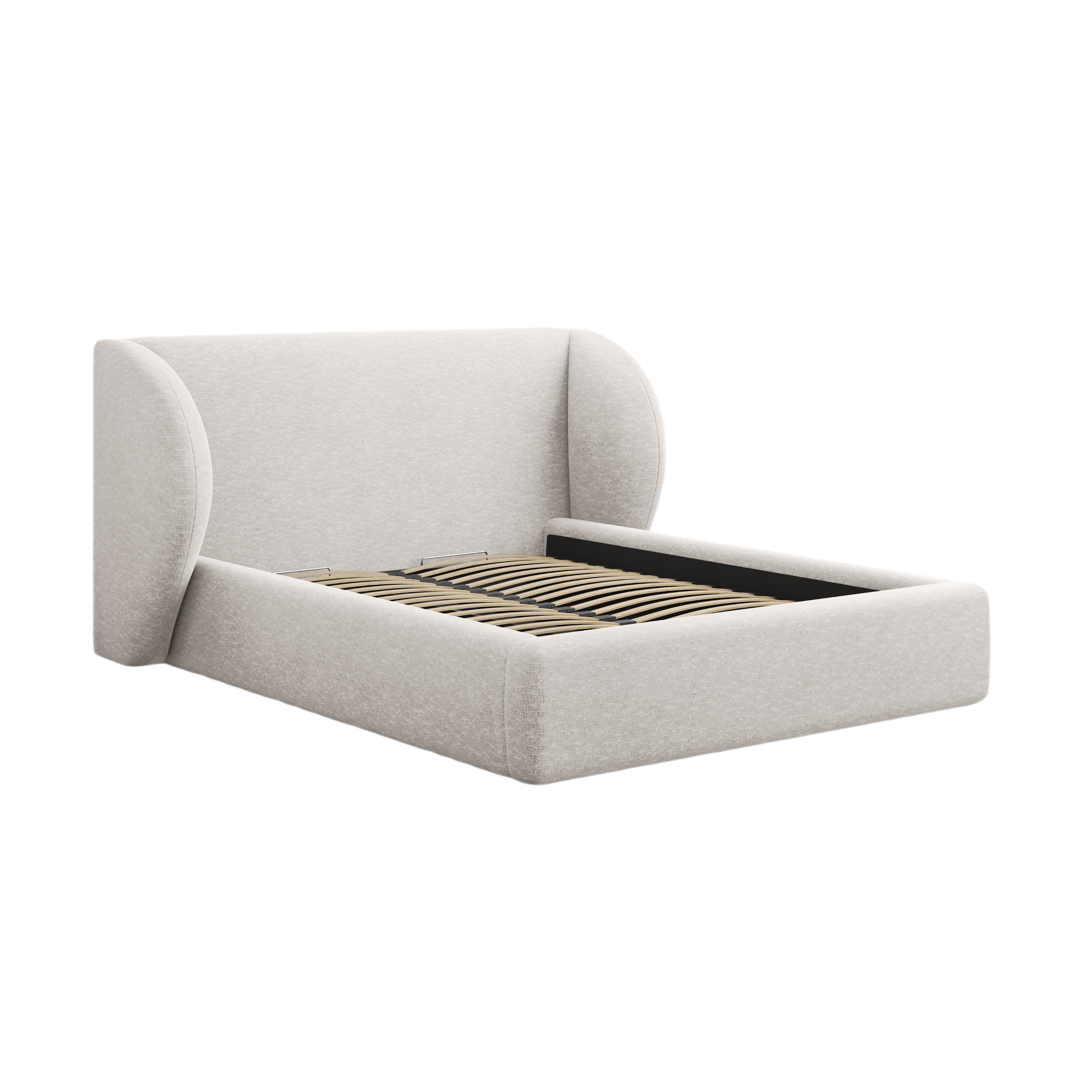 Bed MILEY lichtgrijs chenille zijdeachtig