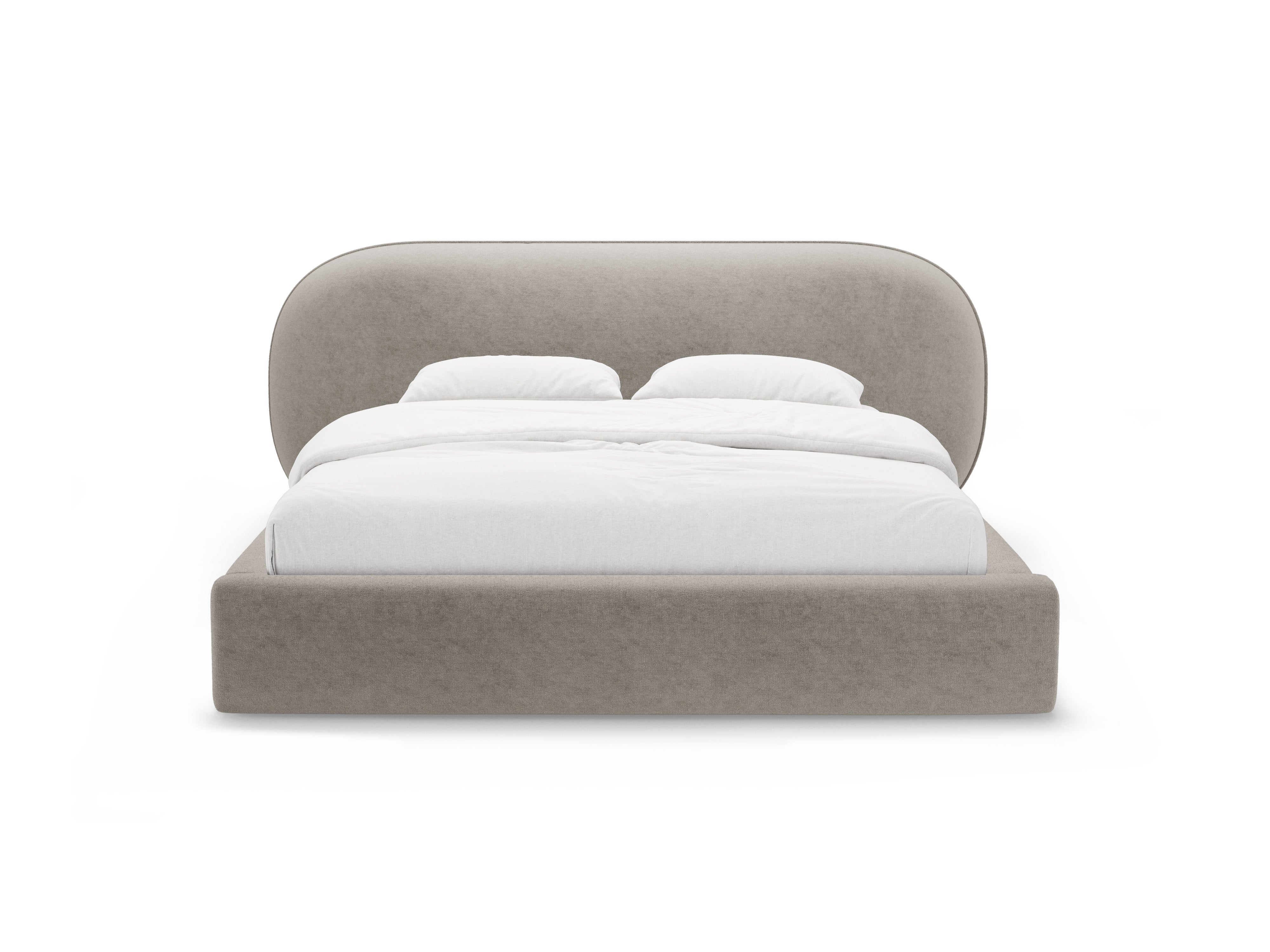 Beige OVALO bed van chenille