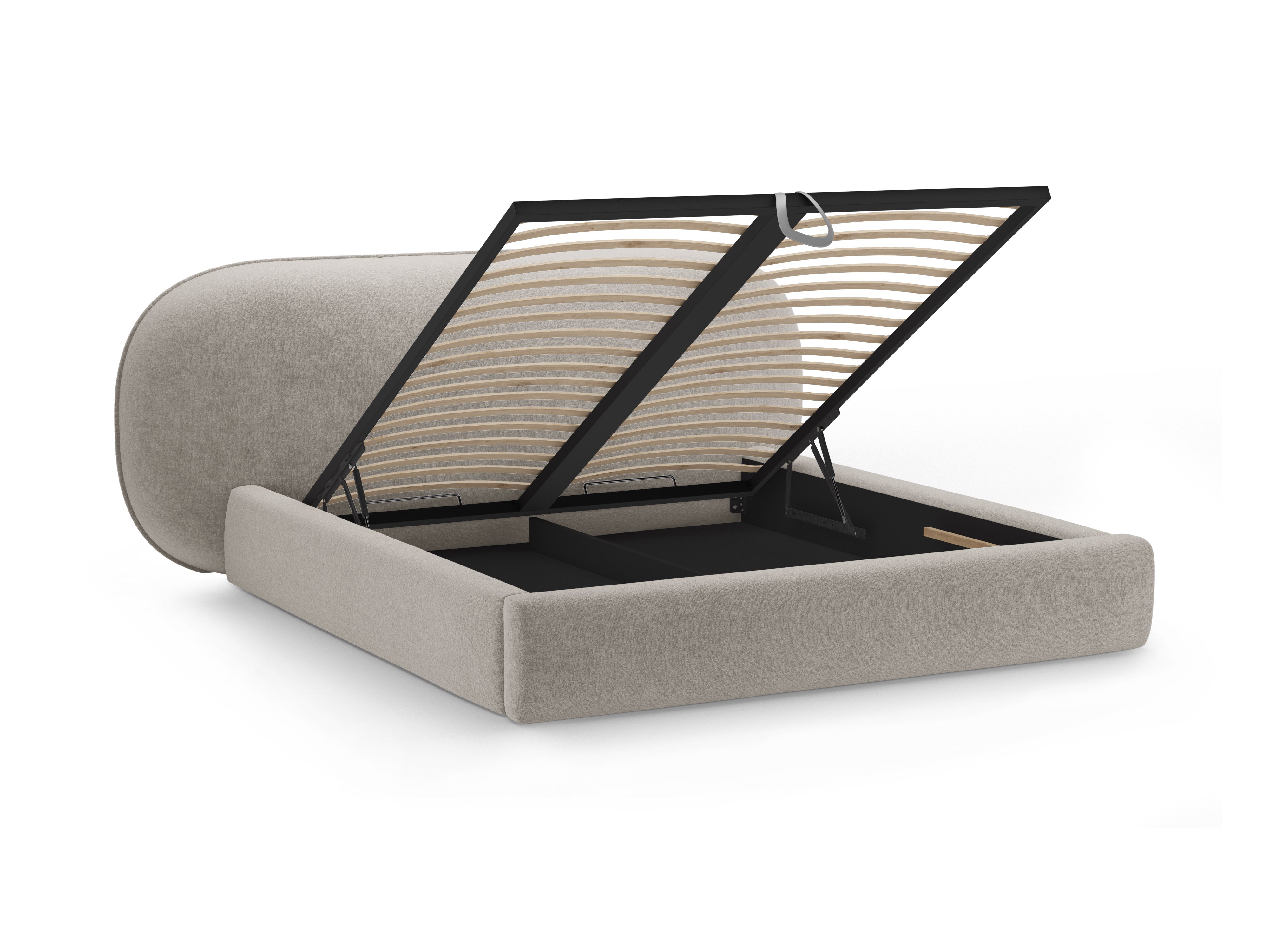 Beige OVALO bed van chenille