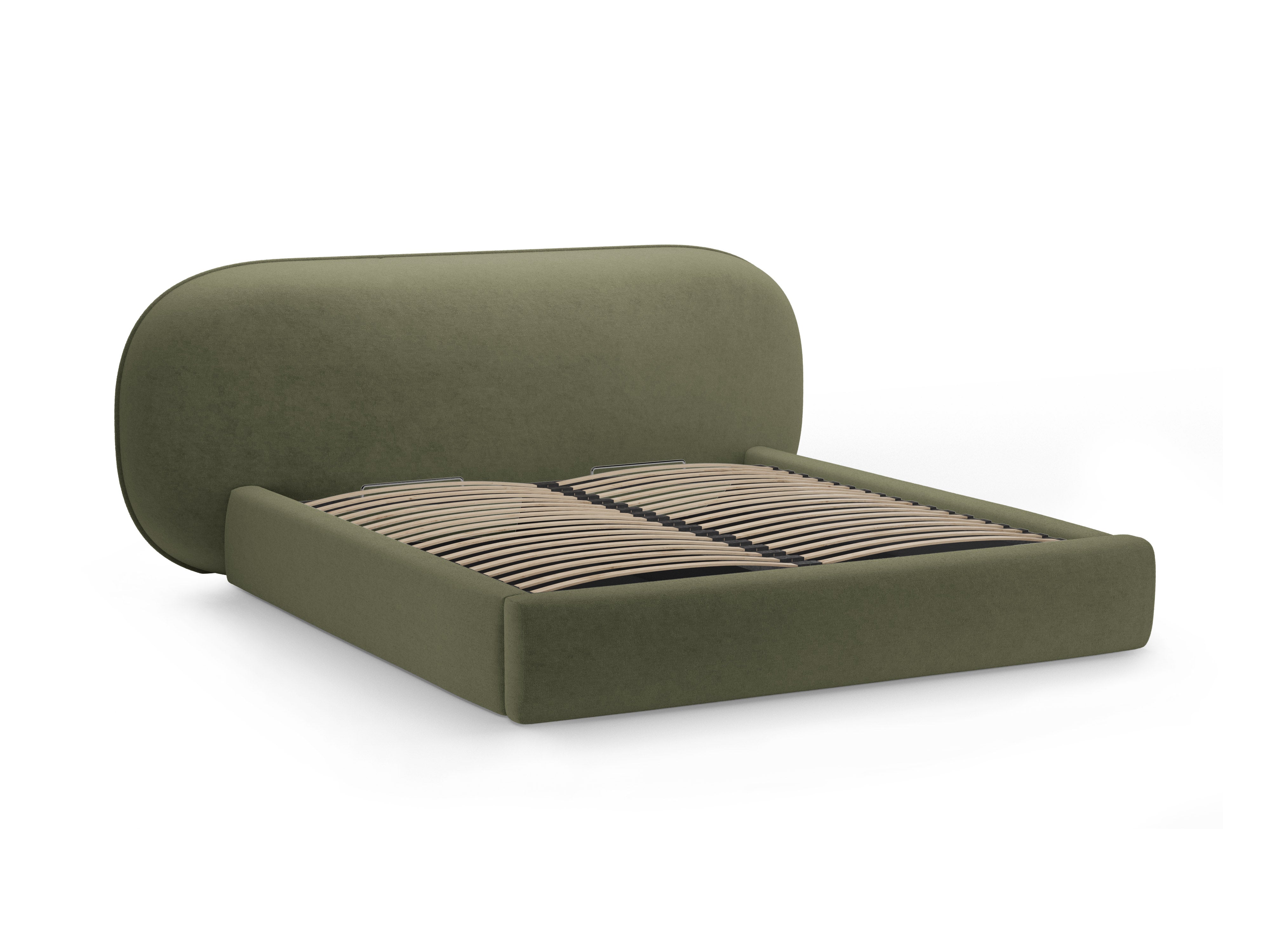 Bed OVALO groene chenille