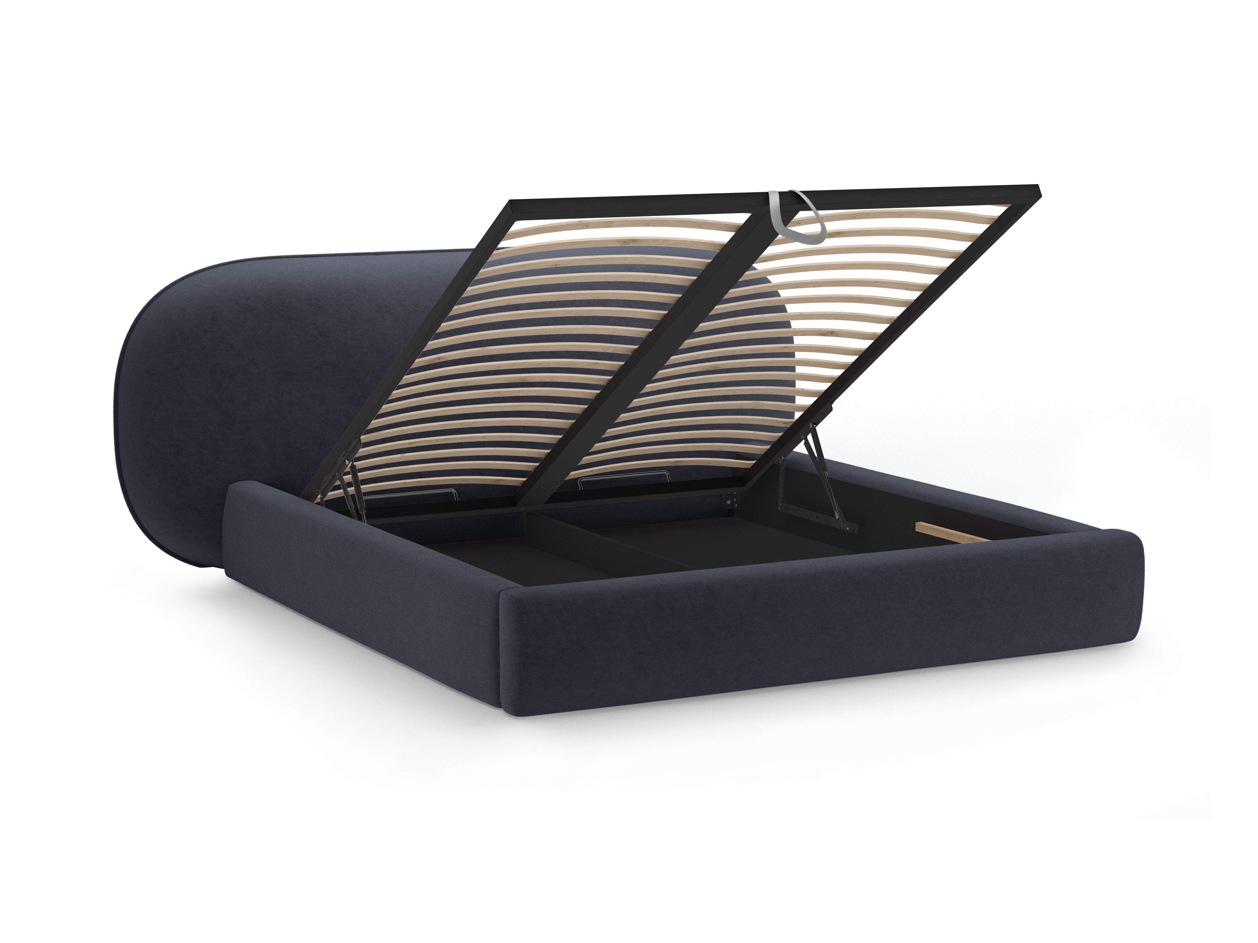 Bett OVALO dunkelblaues Chenille