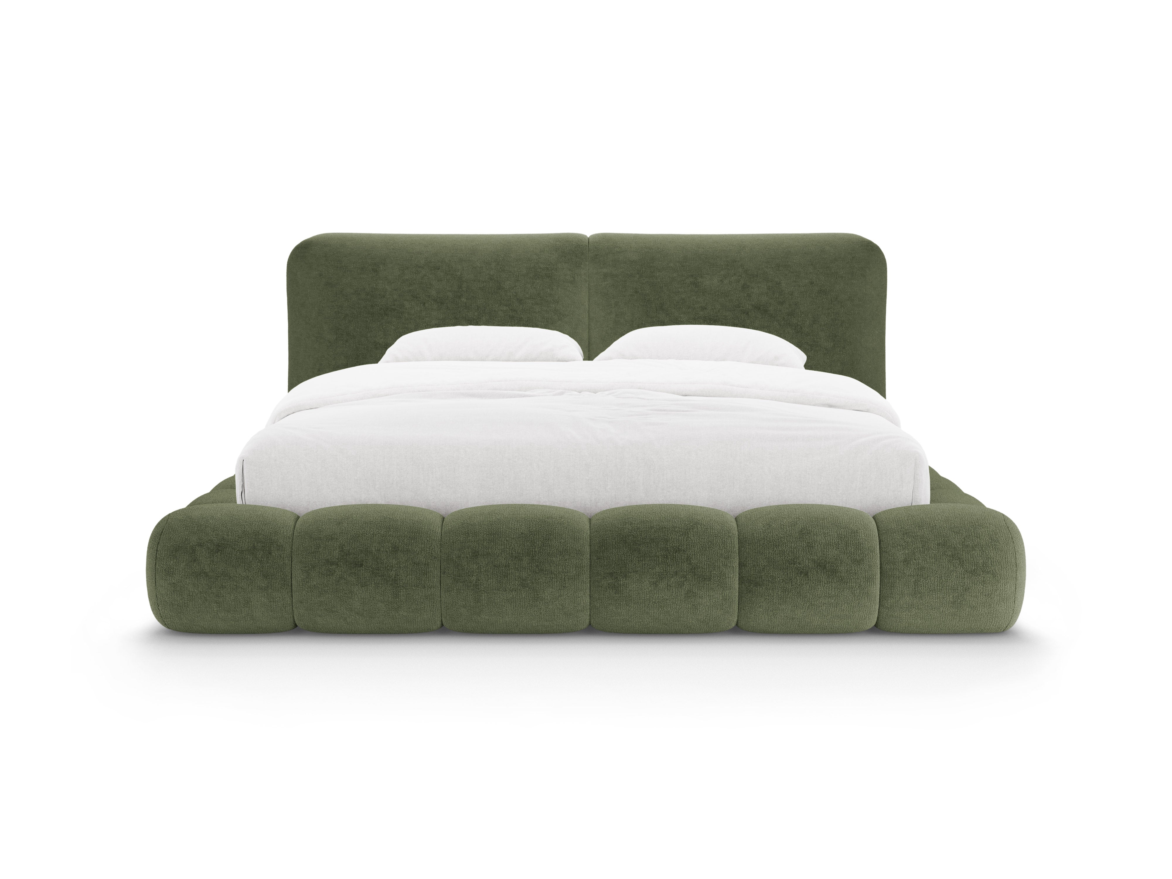 Bed SOLANGE groene chenille