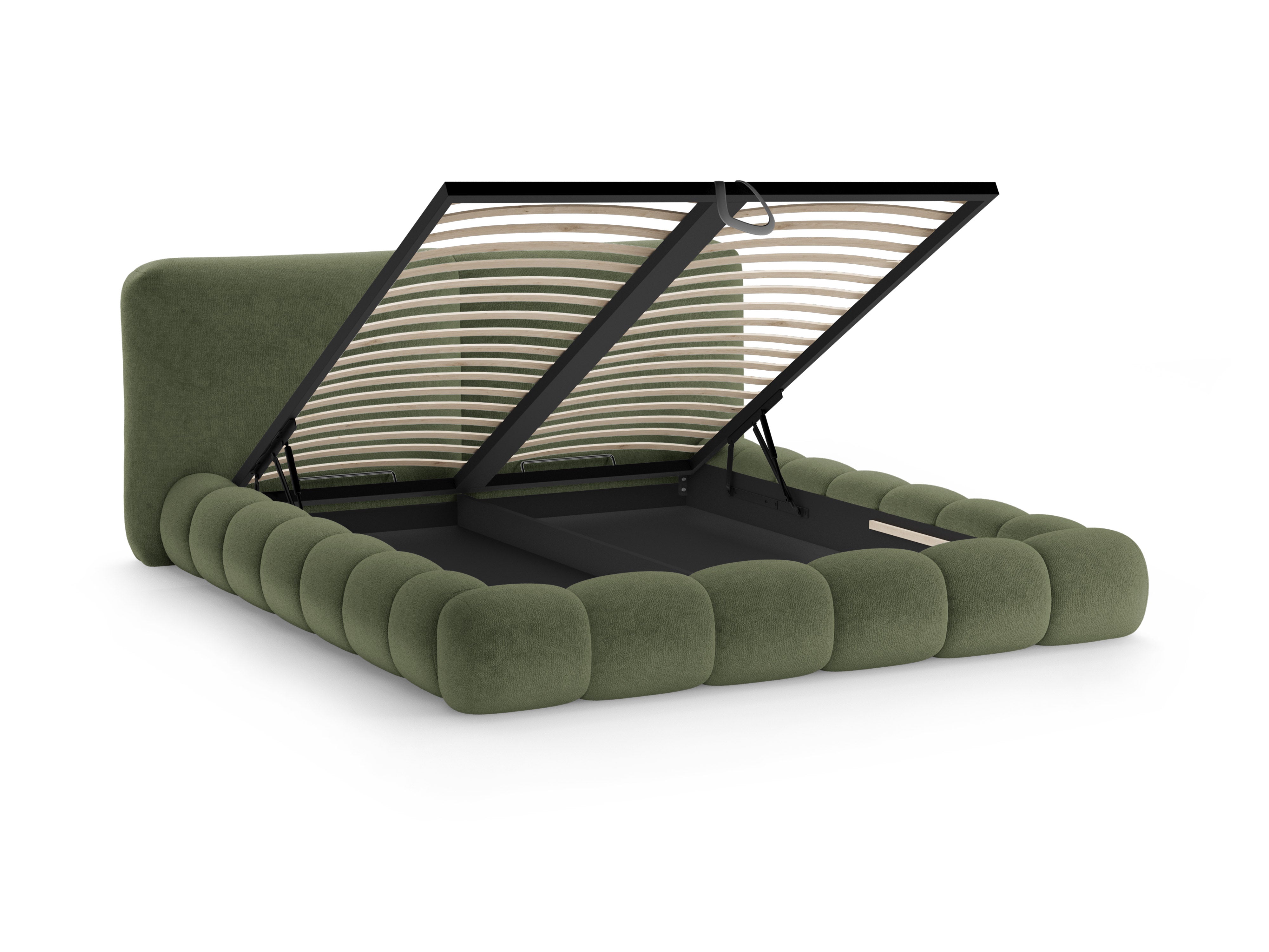 Bed SOLANGE groene chenille
