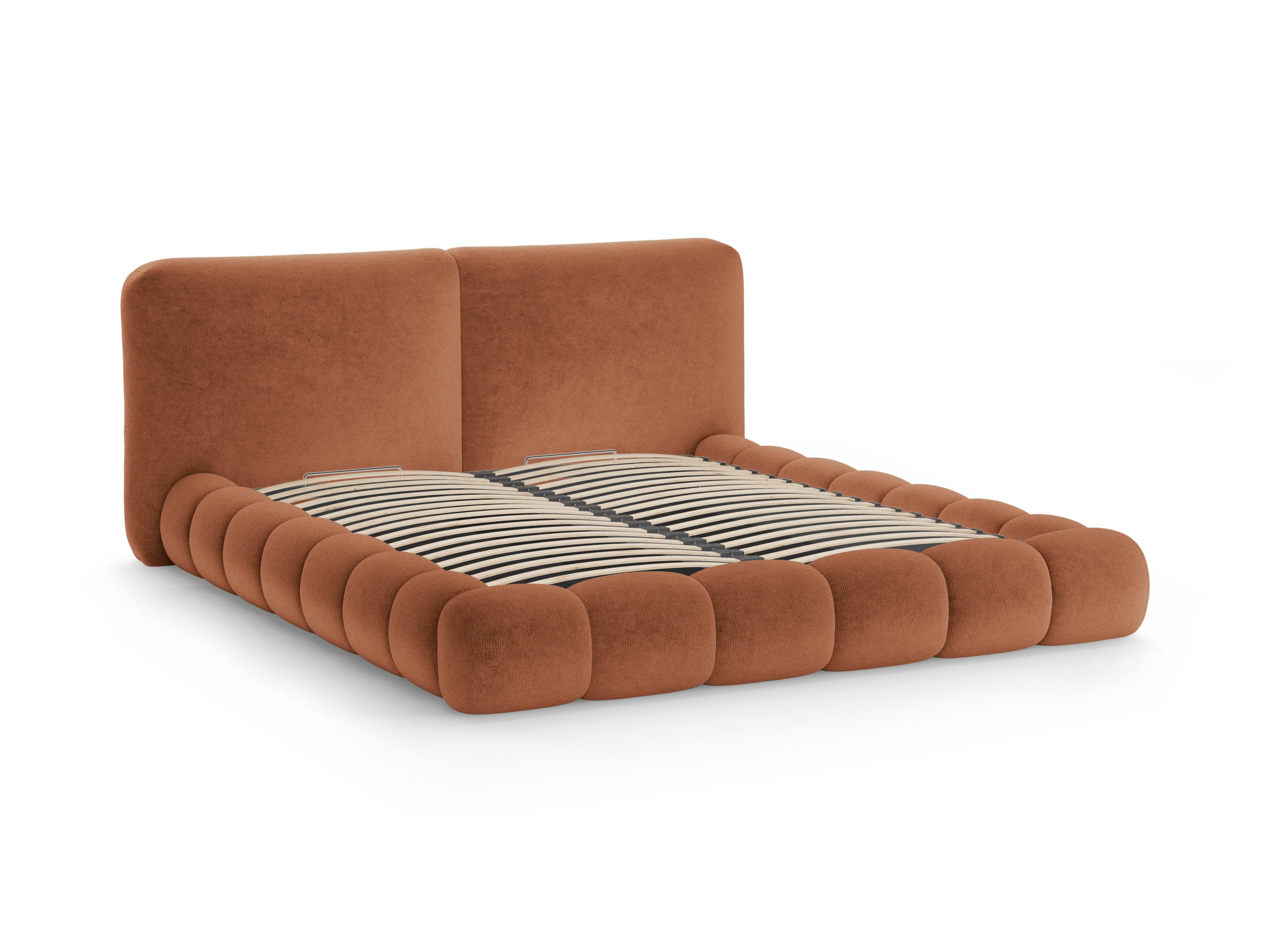 Bed SOLANGE terracotta chenille
