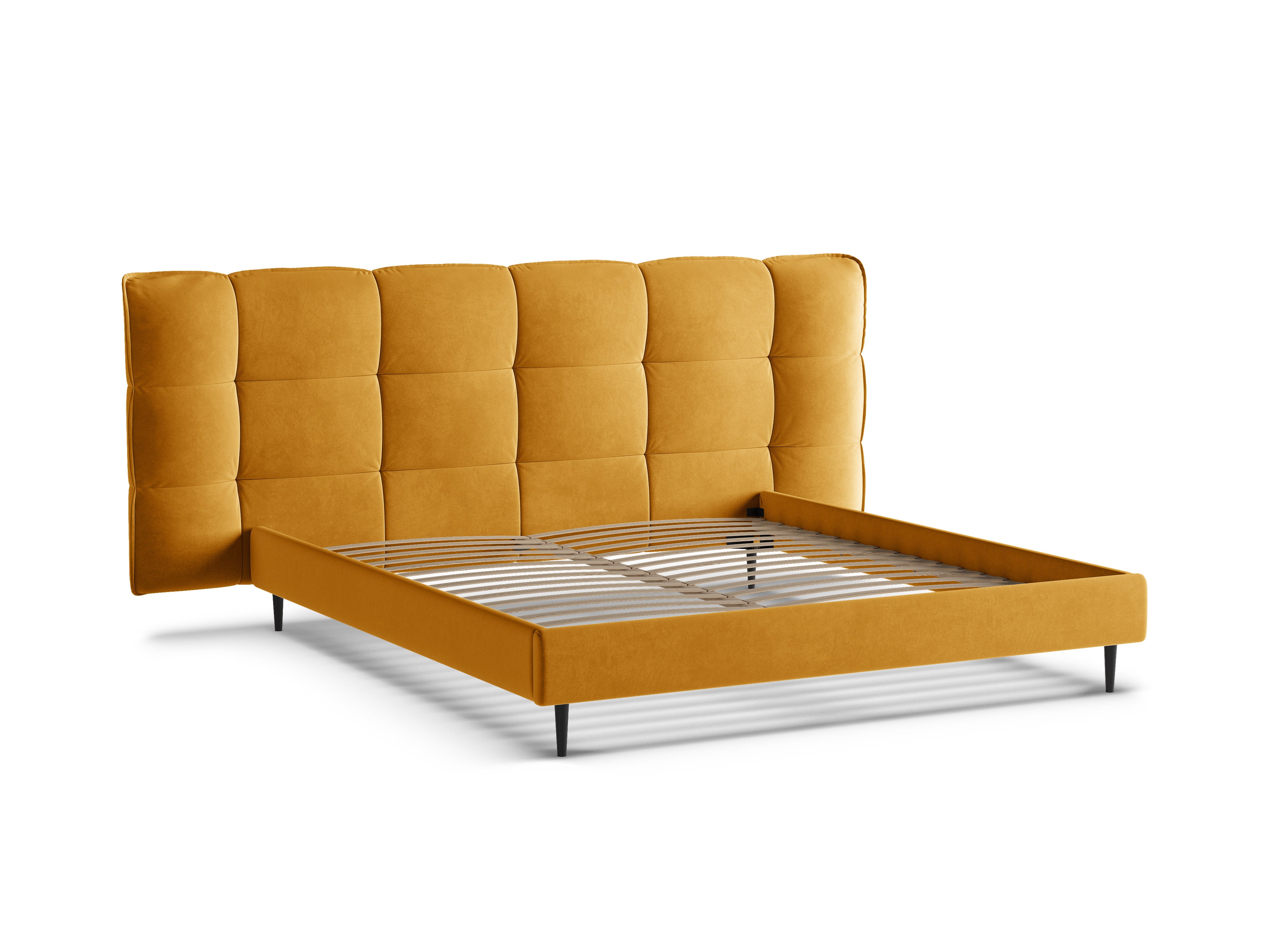 Velvet bed ERIC geel