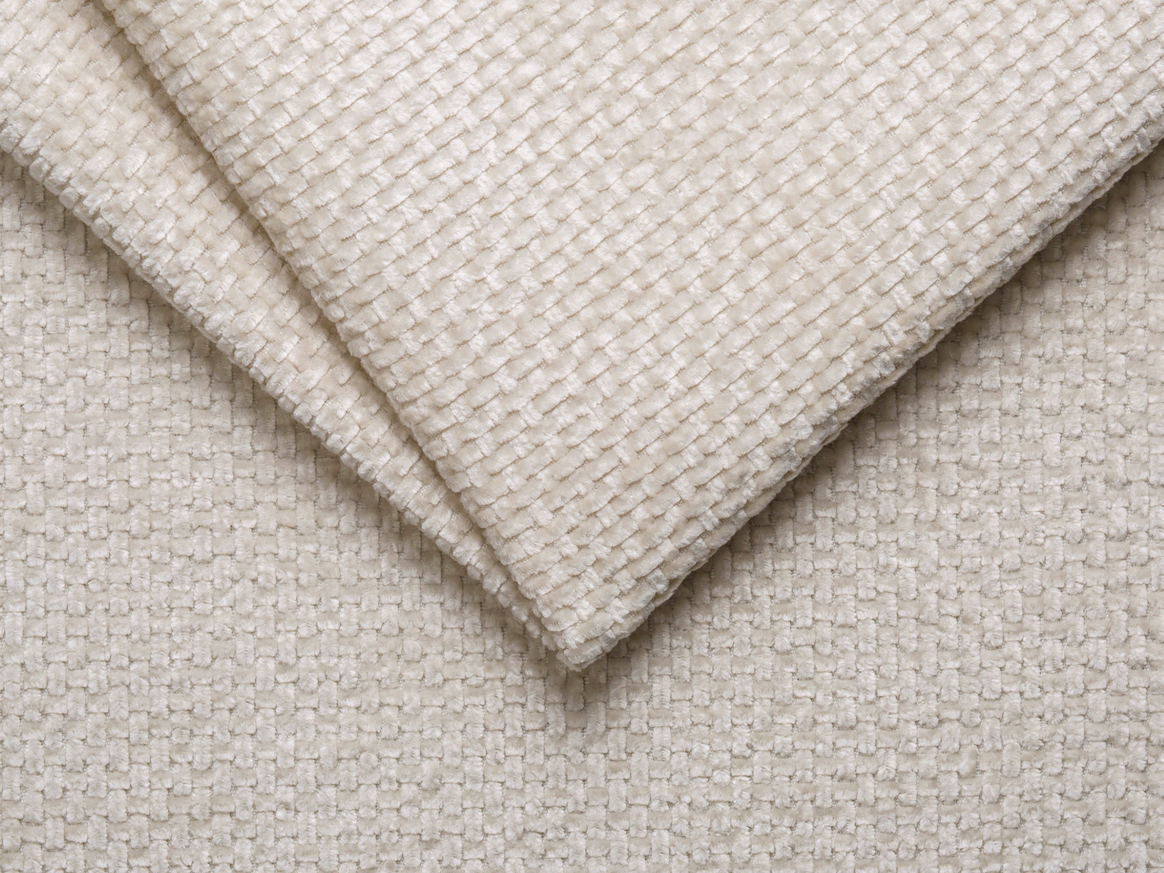 BELLIS bed met opbergruimte voor beddengoed in lichtbeige chenille