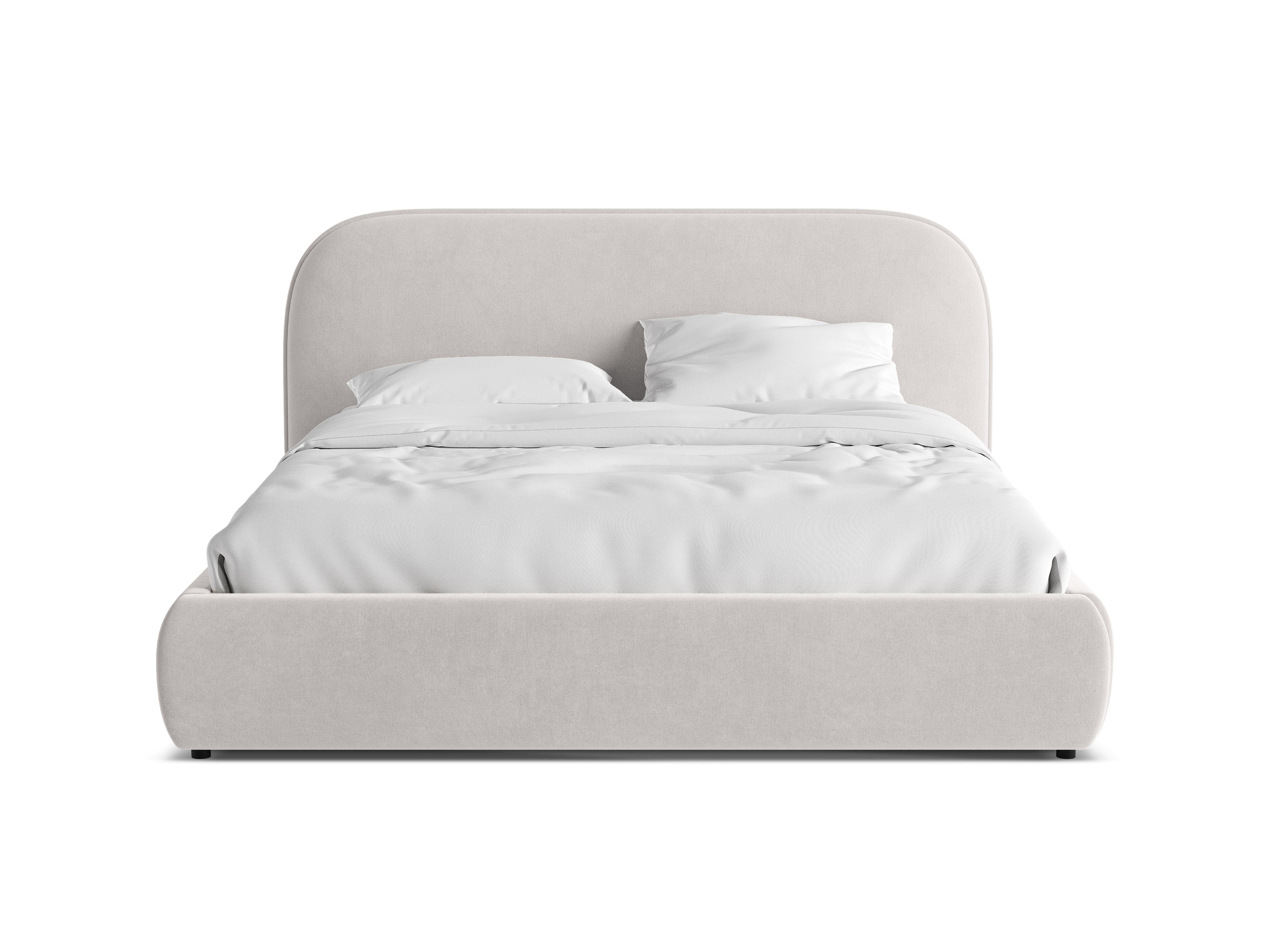 Velvet bed MURADA lichtgrijs