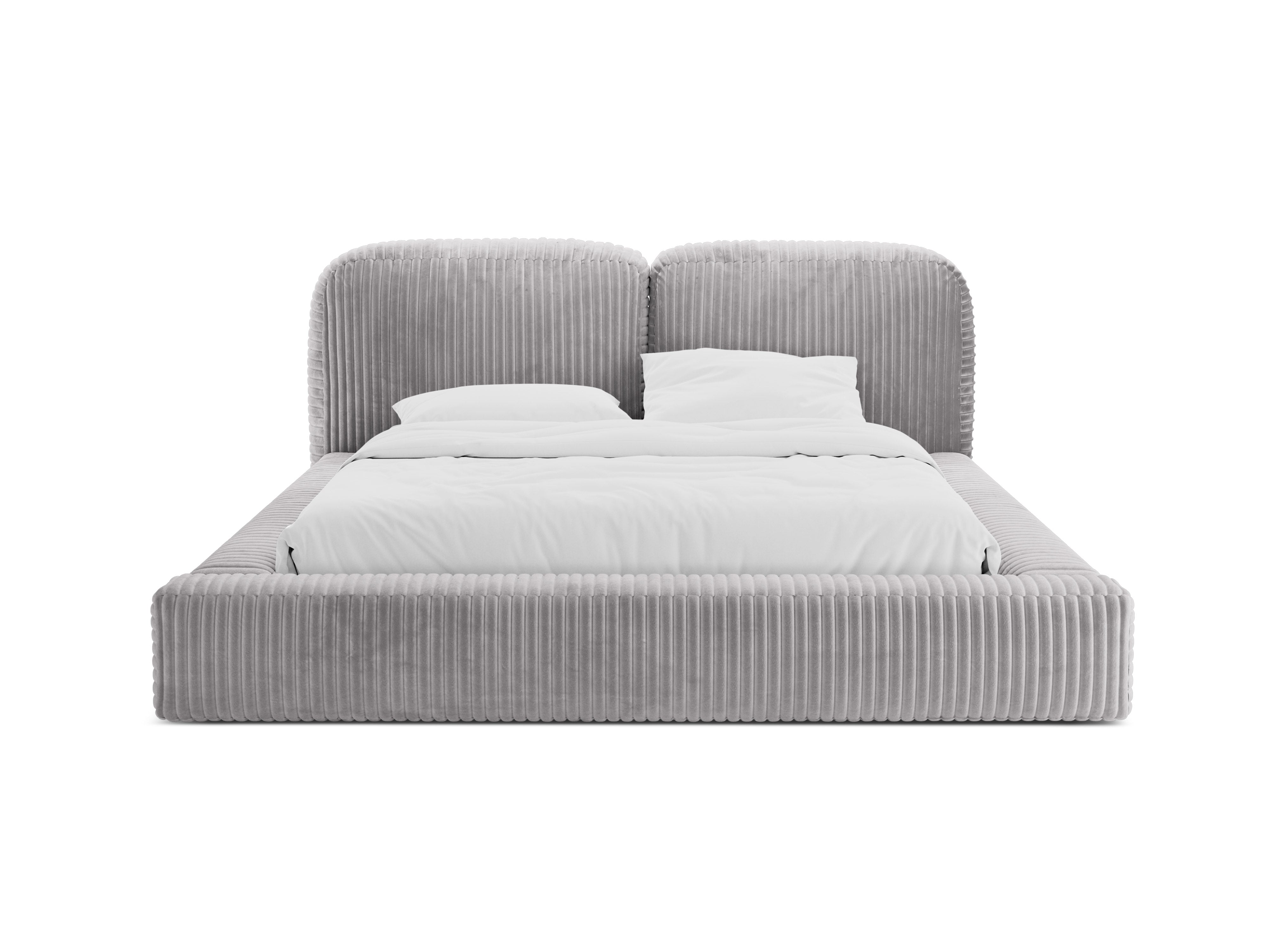 MARTINA Light Gray Corduroy Bed