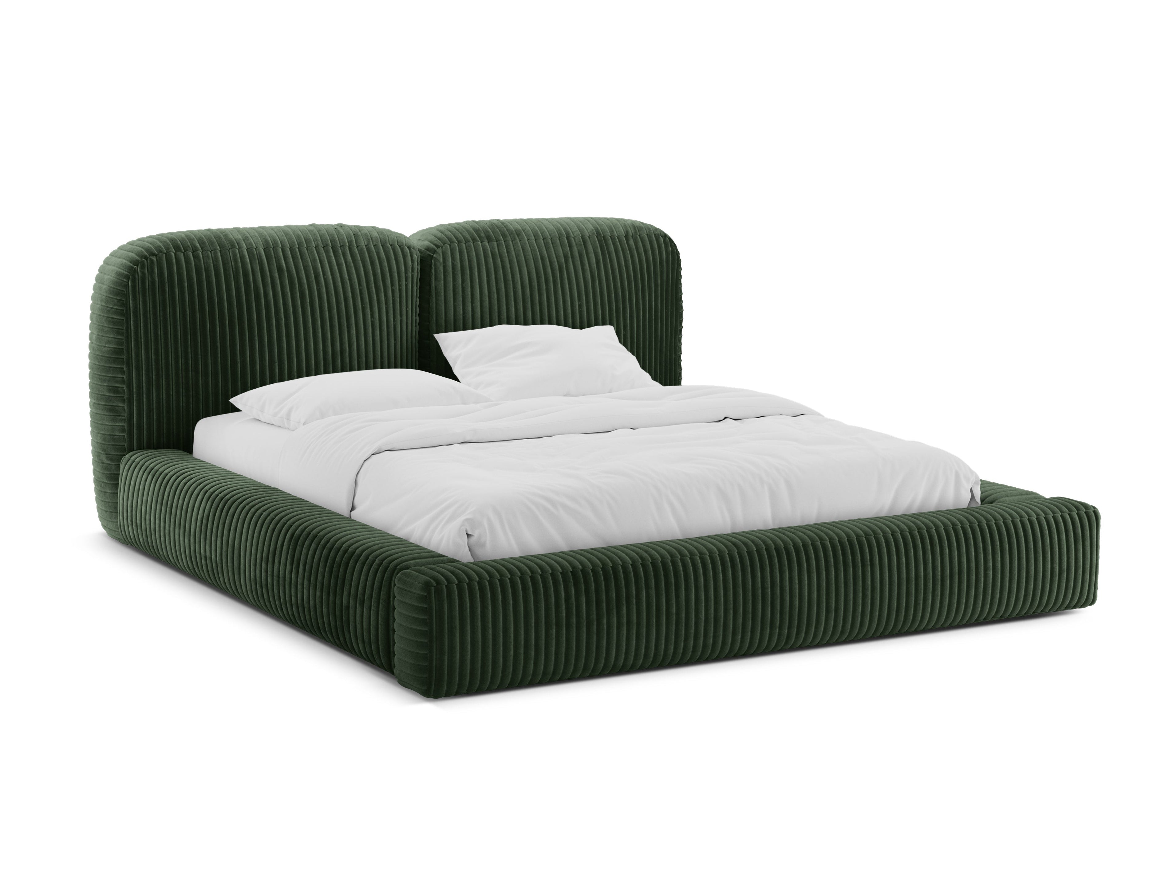 Bed MARTINA donkergroen corduroy
