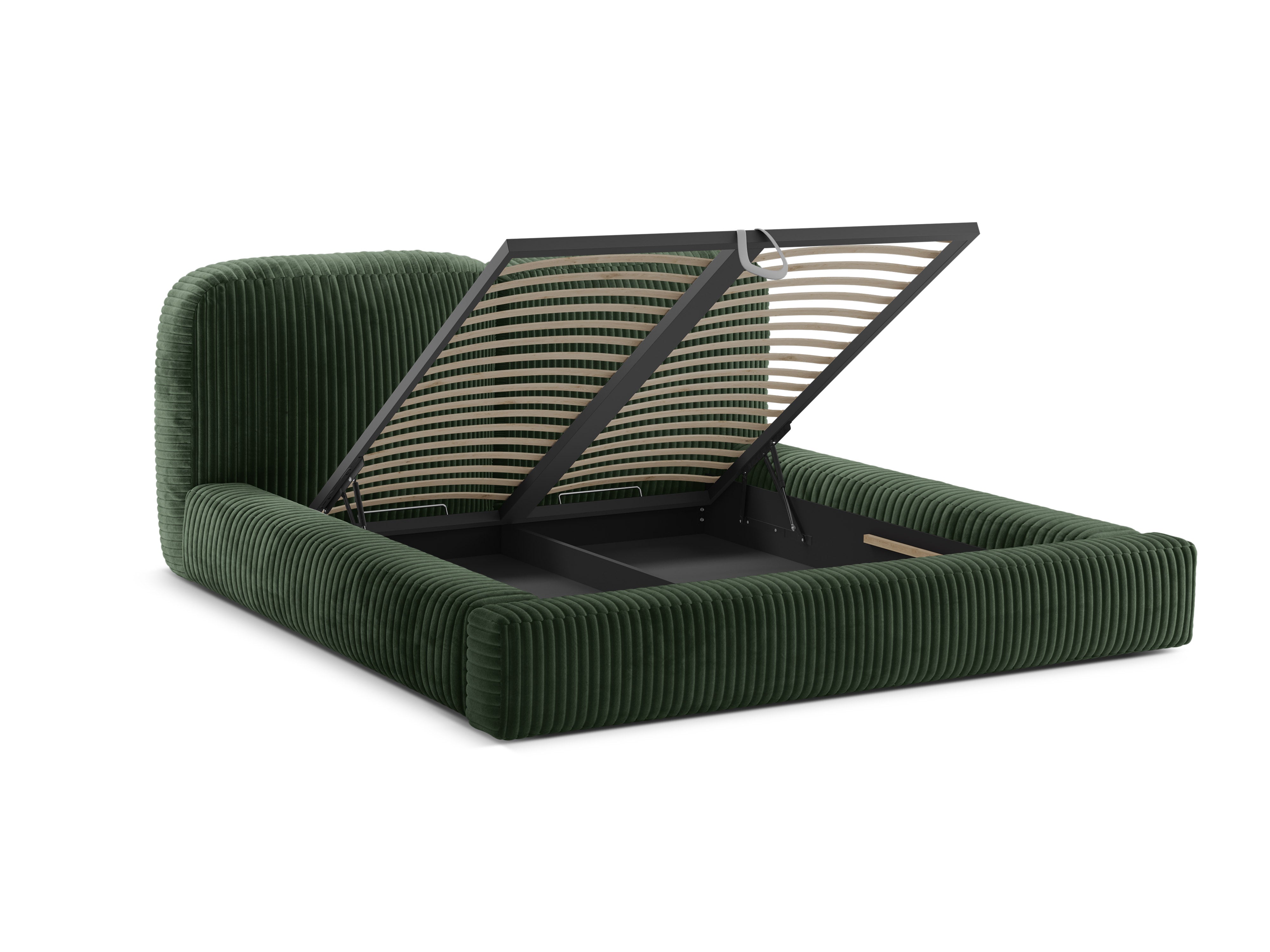 Bed MARTINA donkergroen corduroy