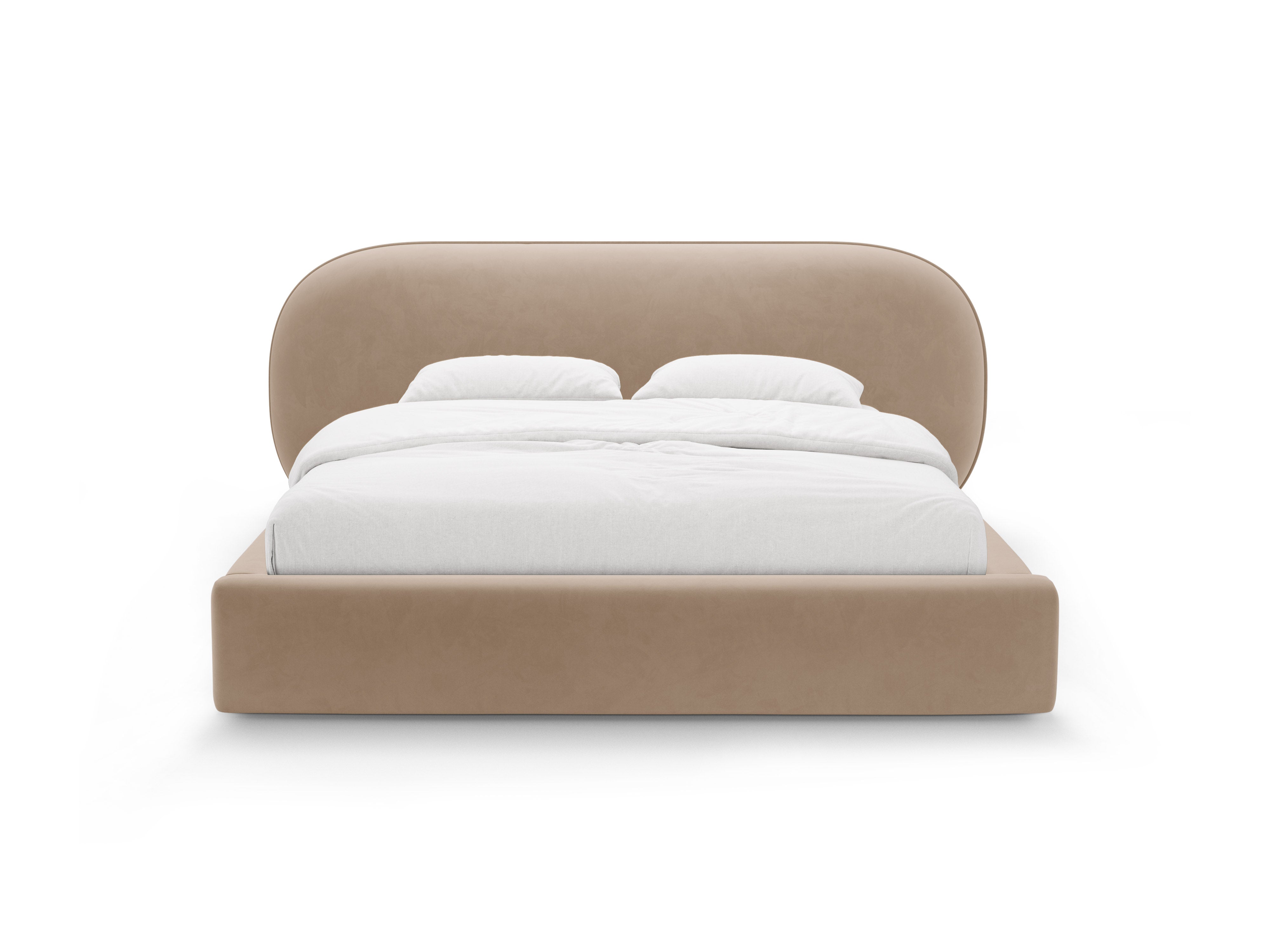 Velvet bed OVALO amandelbeige