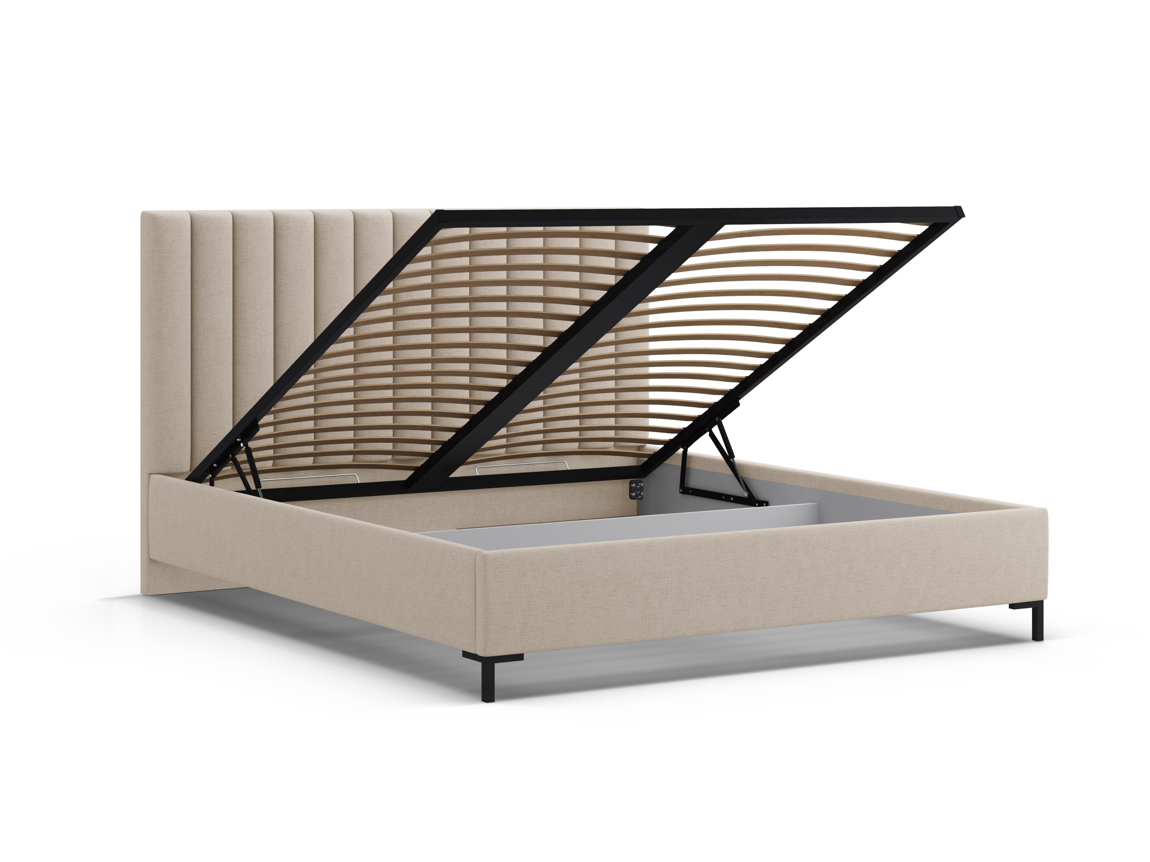 Bed met opbergruimte voor beddengoed ALLISON cappuccino