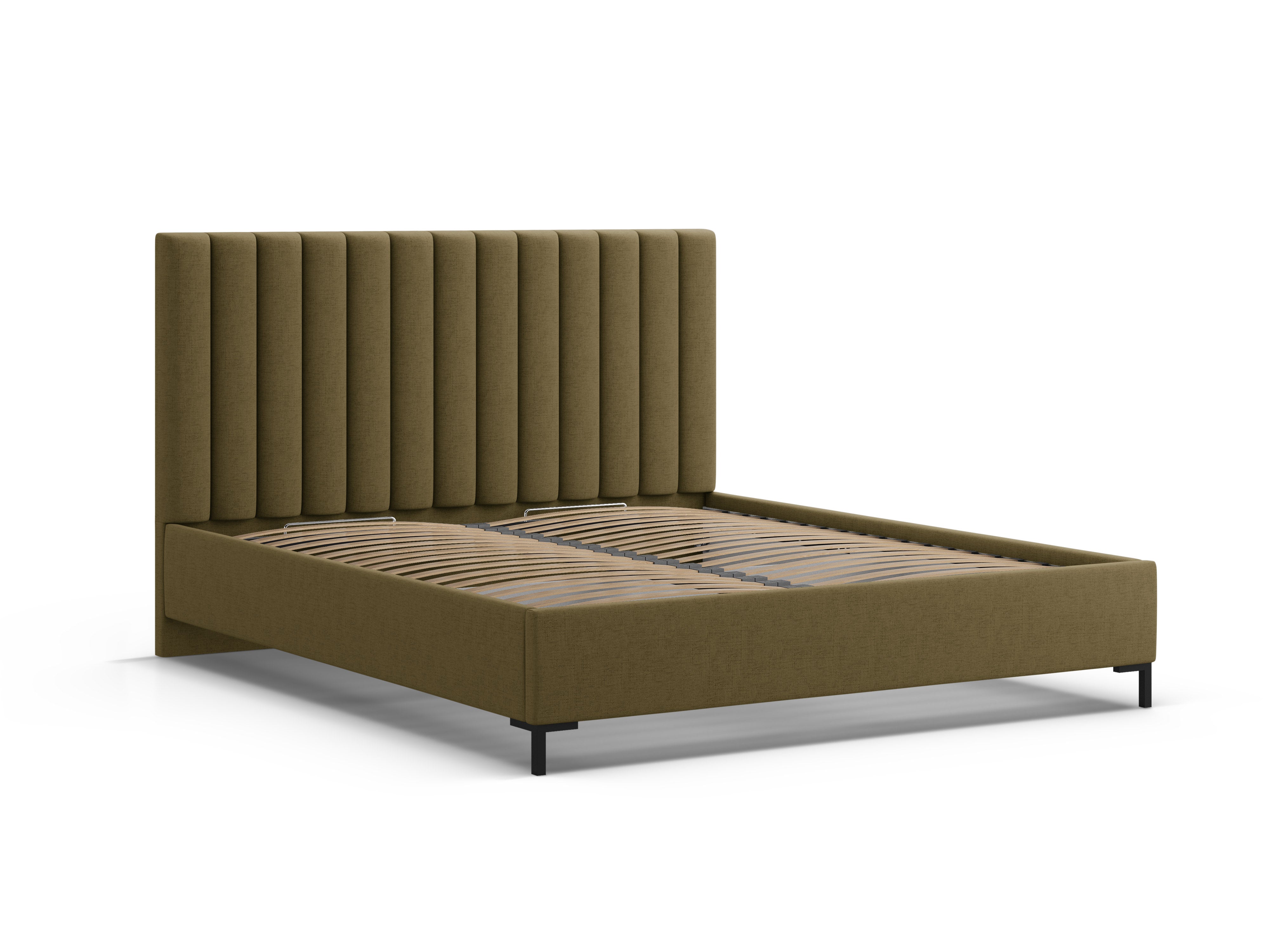 Bed met opbergruimte voor beddengoed ALLISON groen