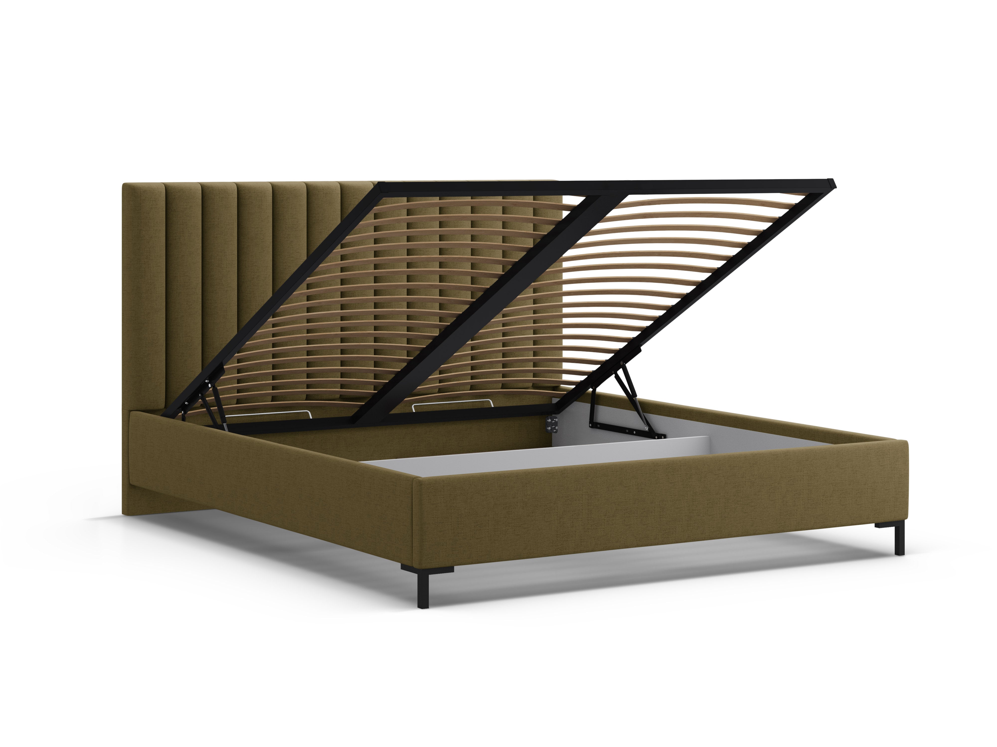 Bed met opbergruimte voor beddengoed ALLISON groen